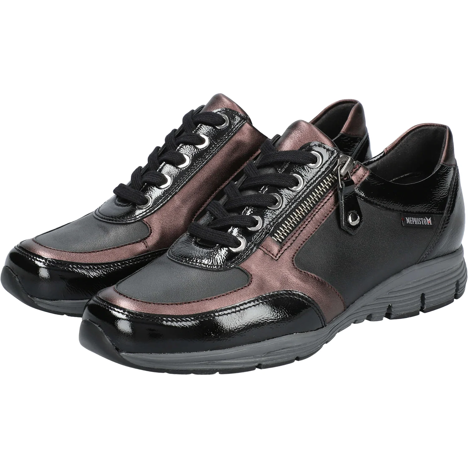 Mephisto Ylona Vernis Women's Lace Up Shoes Black - Image 3