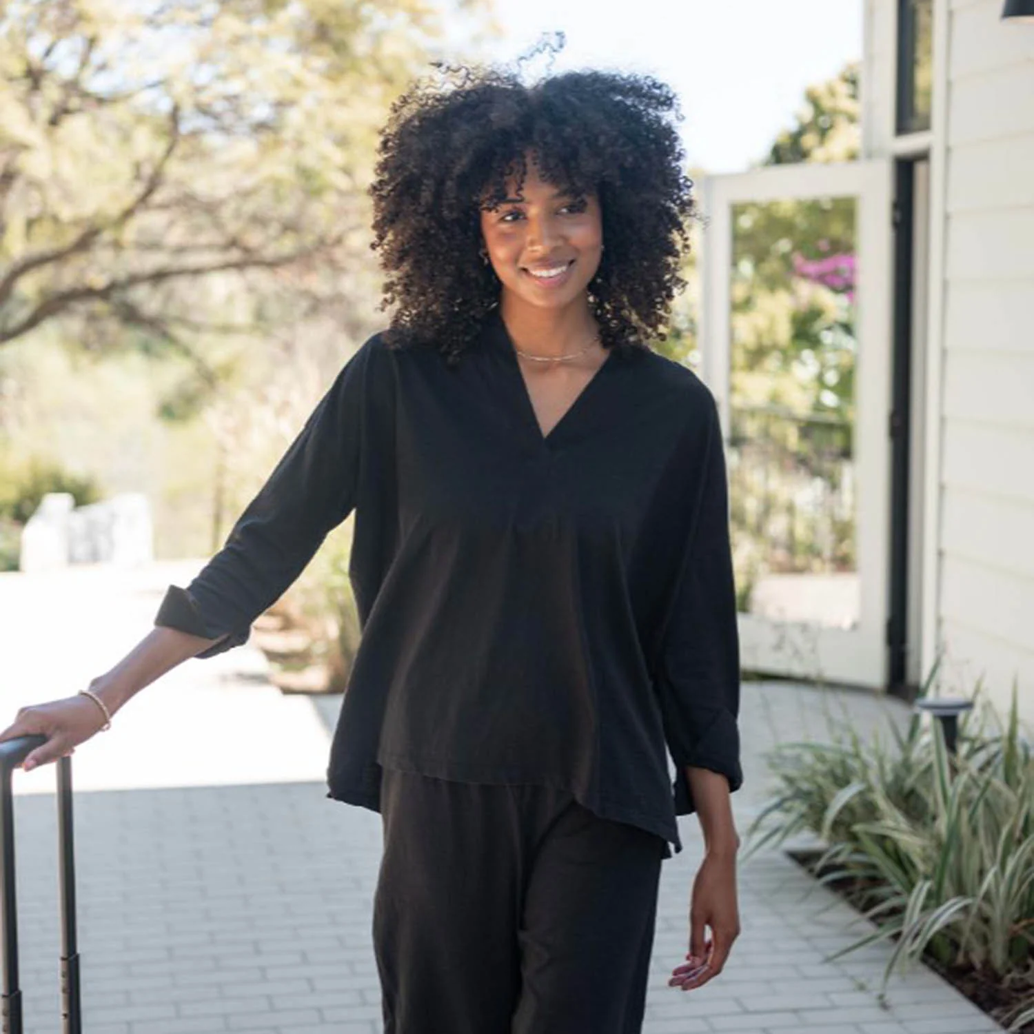Mersea Amelia Cuff Long Sleeve Tee Women's Black - Image 3