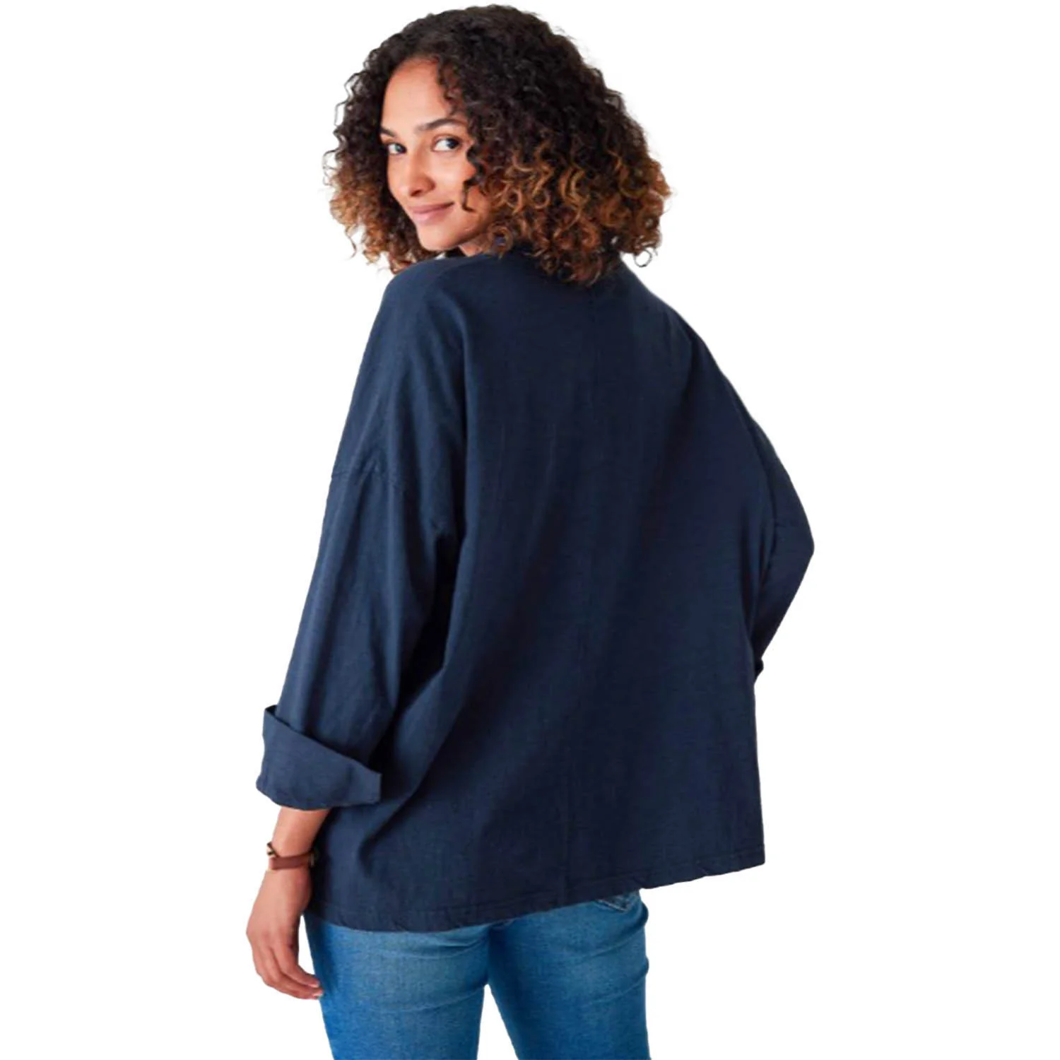 Mersea Amelia Cuff Long Sleeve Tee Women's Long Sleeve Top Navy - Image 2