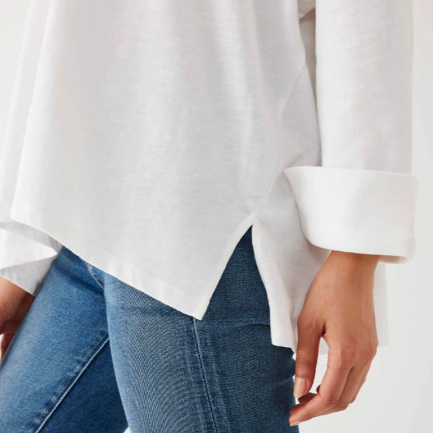 Mersea Amelia Cuff Long Sleeve Tee Women's Long Sleeve Top White - Image 3