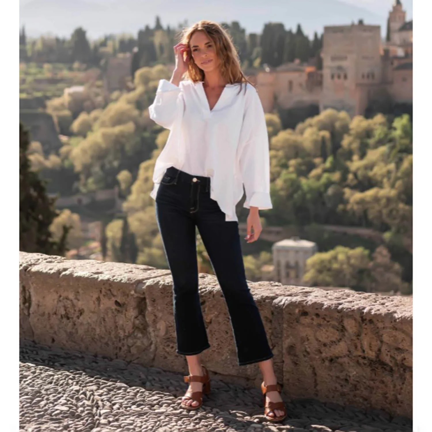 Mersea Amelia Cuff Long Sleeve Tee Women's Long Sleeve Top White - Image 4