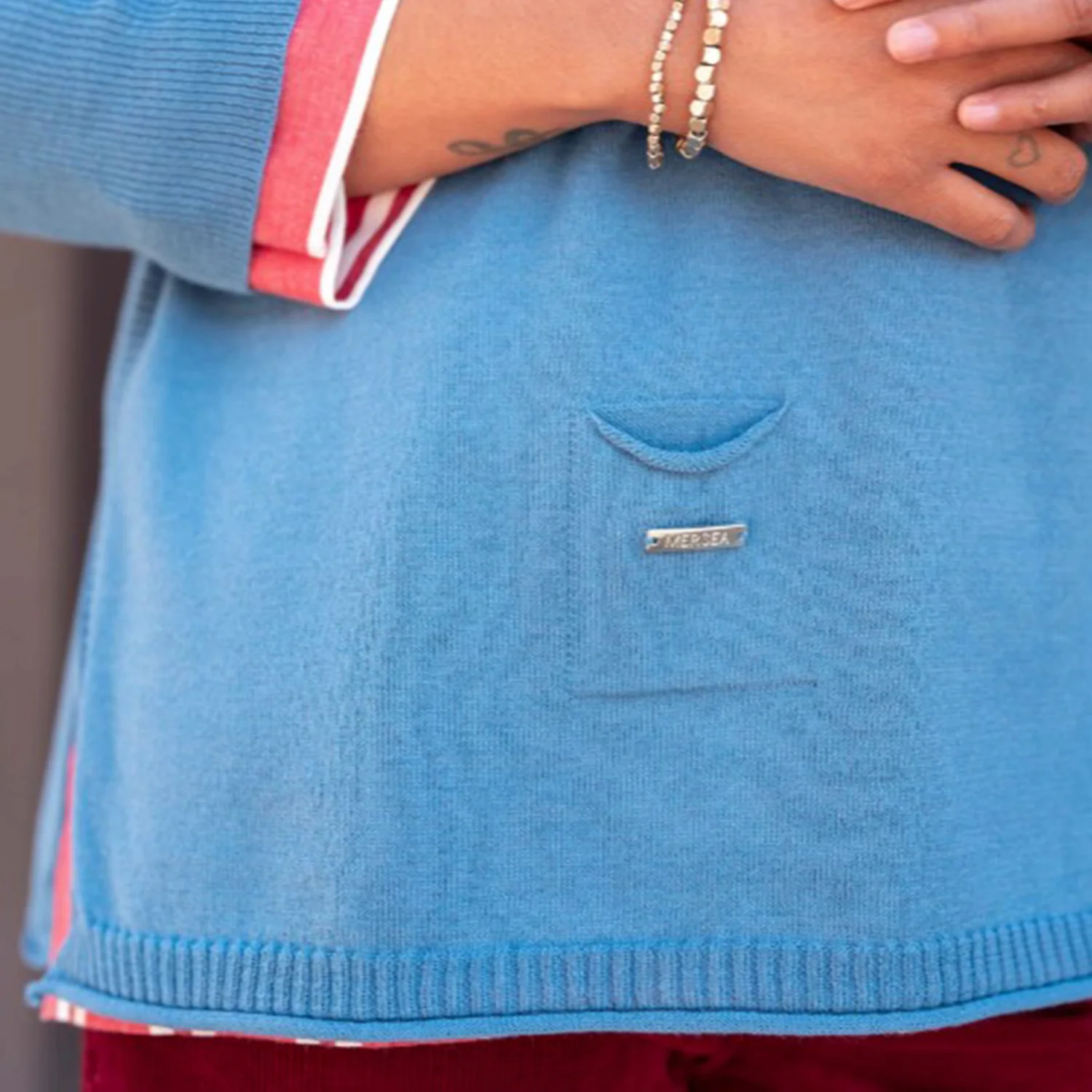 Mersea Catalina Crewneck Sweater Women's Long Sleeve Top Blue Dusk - Image 5