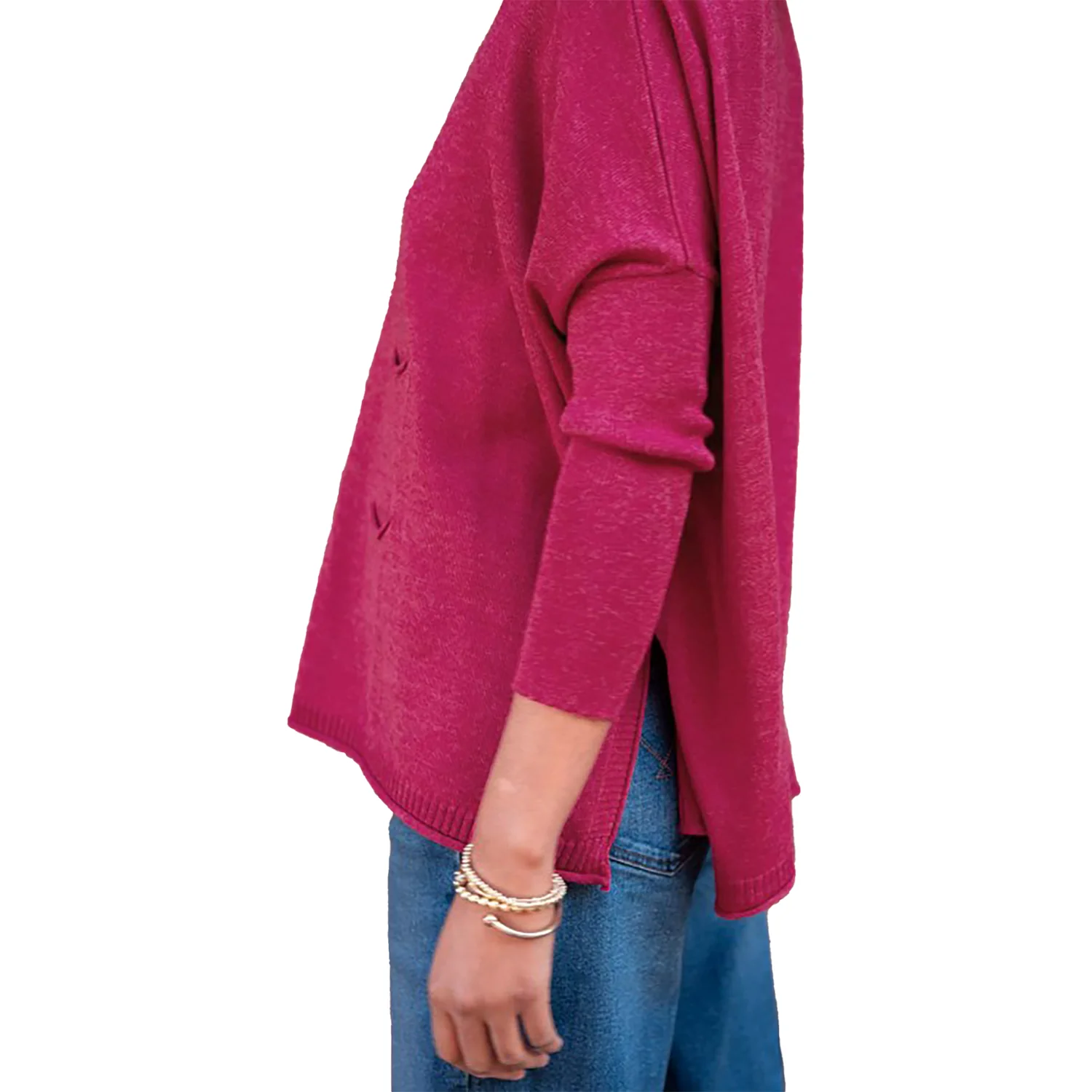 Mersea Catalina Crewneck Sweater Women's Long Sleeve Top Dragonfruit - Image 2