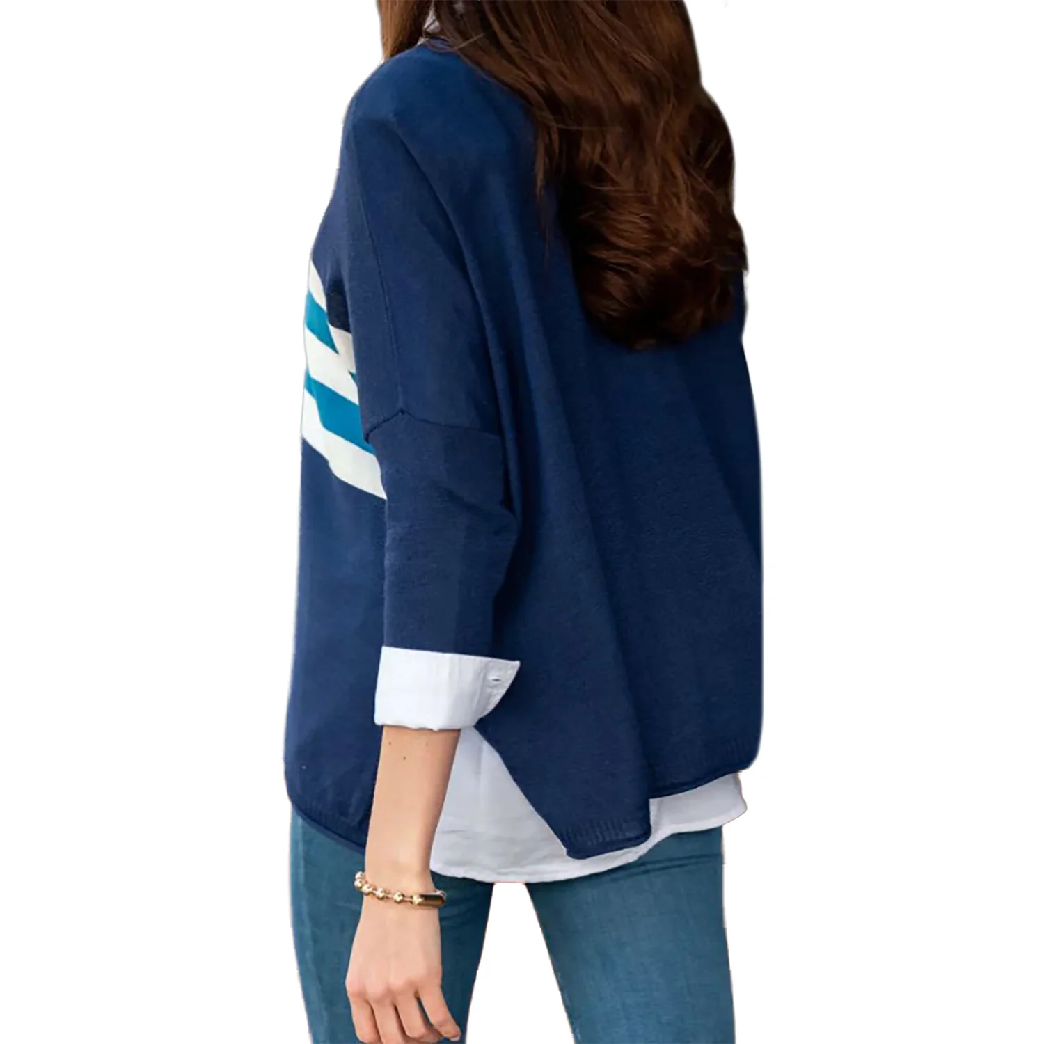 Mersea Catalina Crewneck Sweater /Teal Women's Long Sleeve Top Navy Teal - Image 2