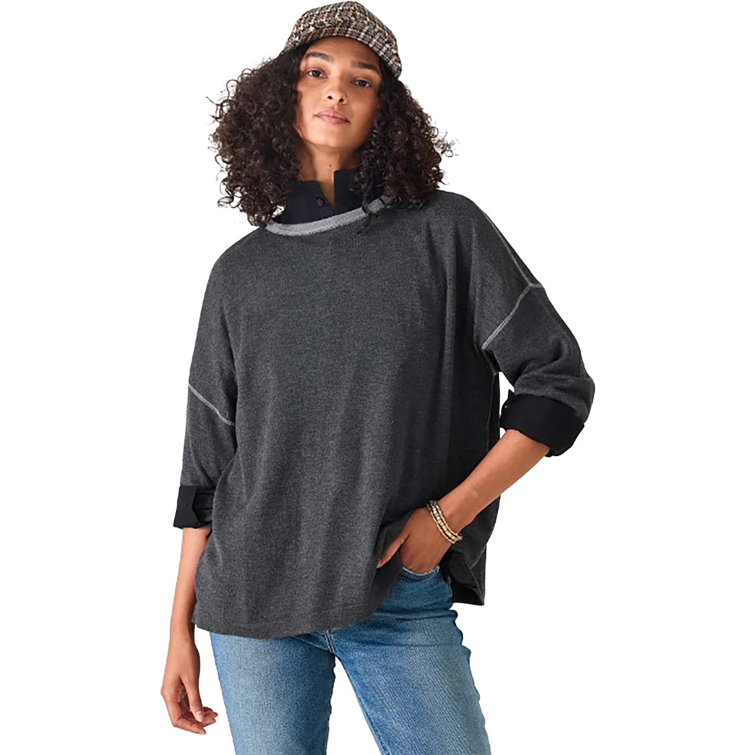 Mersea Del Mar Sweater Women's Long Sleeve Top Charcoal