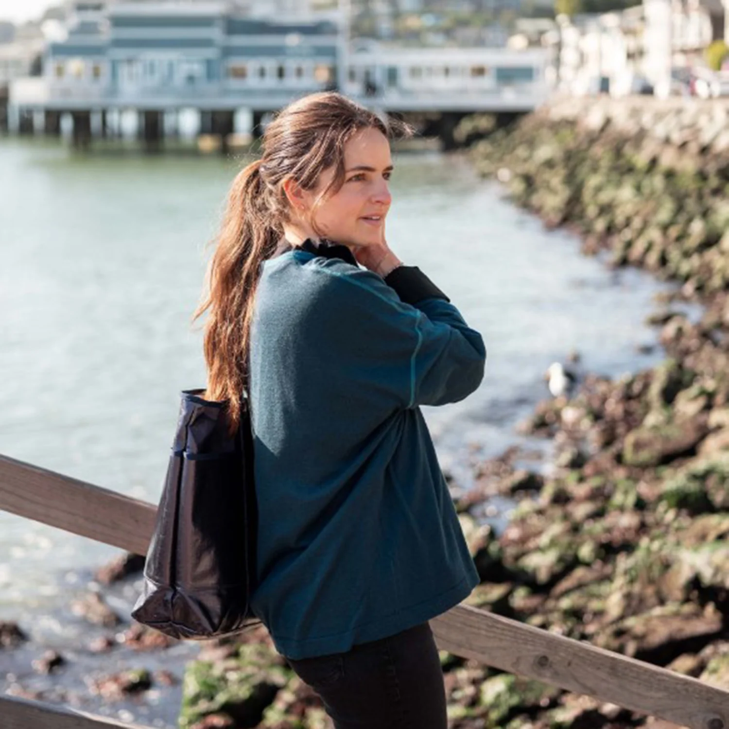 Mersea Del Mar V-Neck Sweater Women's Deep Teal - Image 3