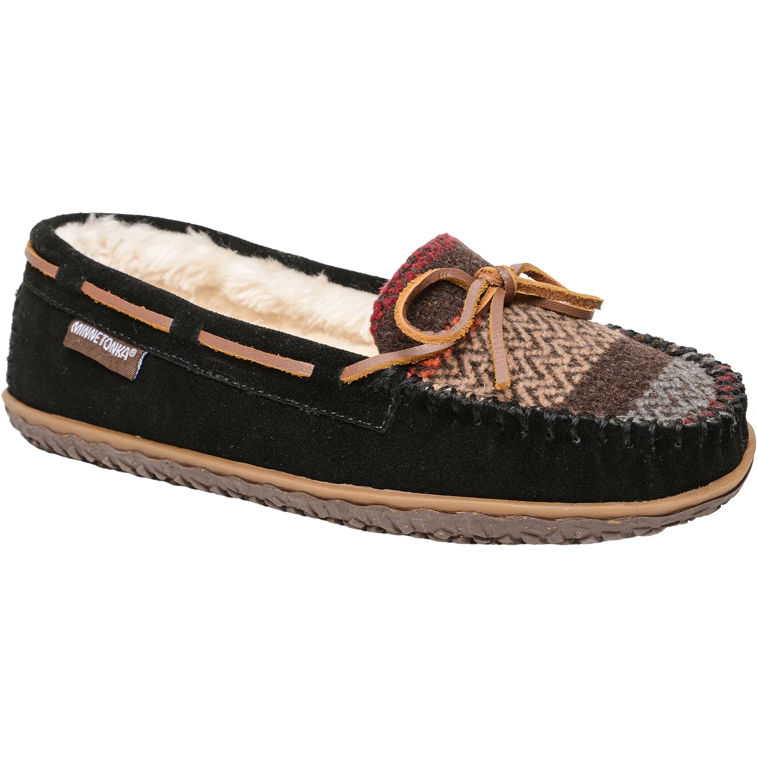 Minnetonka Tilia Women's Slippers Black Multi Suede - Image 3