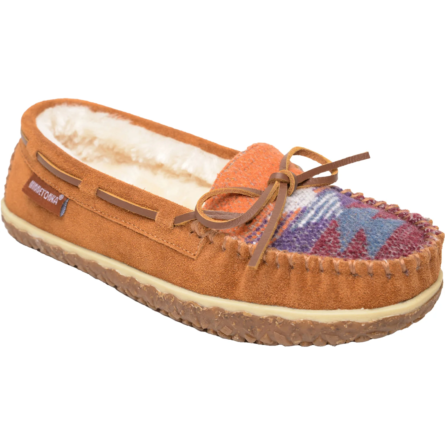 Minnetonka Tilia Women's Slippers Brown Multi Suede - Image 3