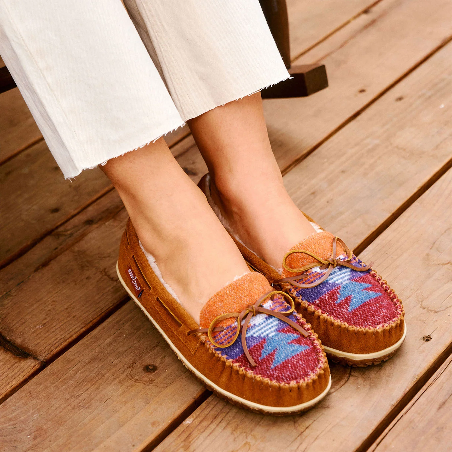 Minnetonka Tilia Women's Slippers Brown Multi Suede - Image 6
