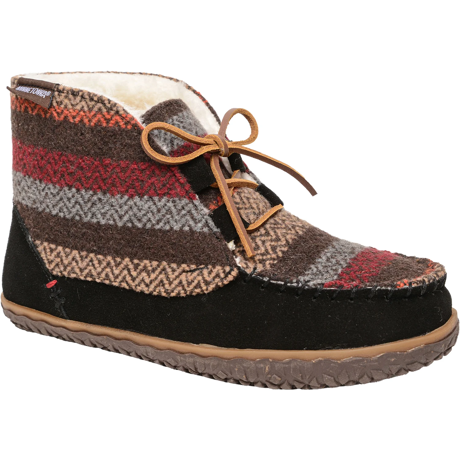 Minnetonka Torrey Women's Outdoor Slippers Black/Multi Suede - Image 3