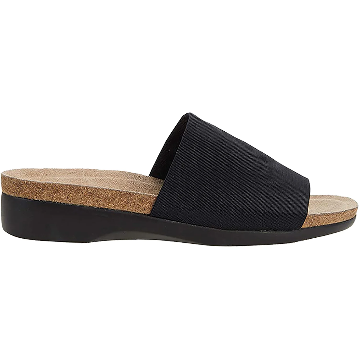 Munro Casita Women's Slide Sandals Black Stretch Fabric