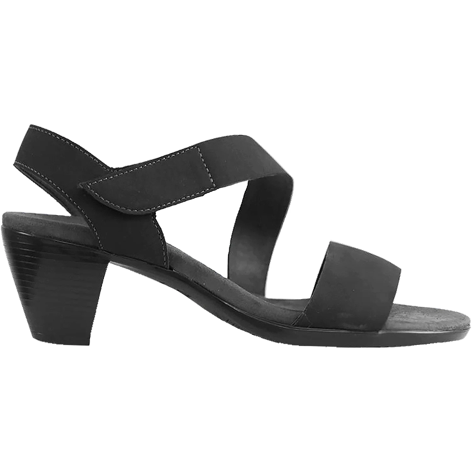 Munro Lucia Women's High Heel Ankle Strap Sandals Black Nubuck