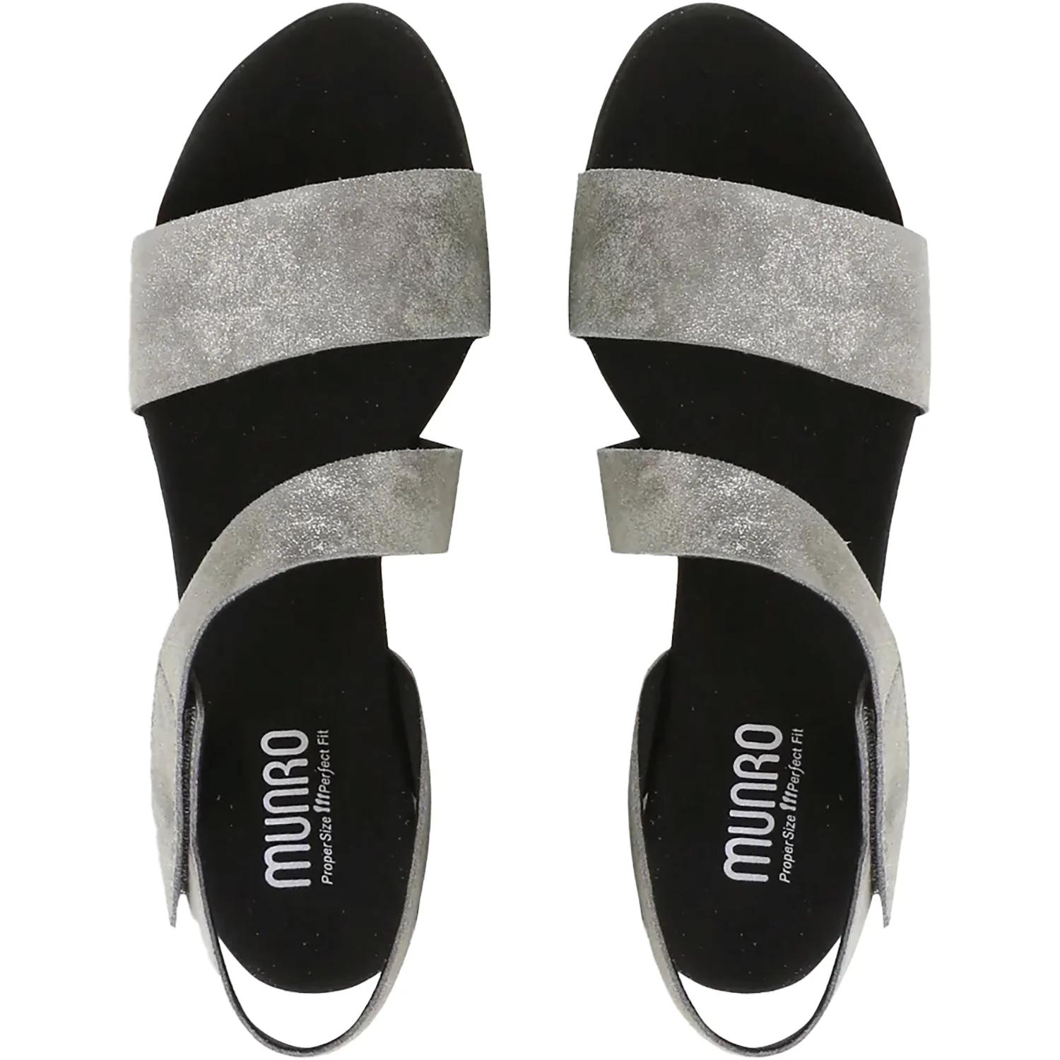 Munro Lucia Women's High Heel Ankle Strap Sandals Gunmetal Metallic Suede - Image 2