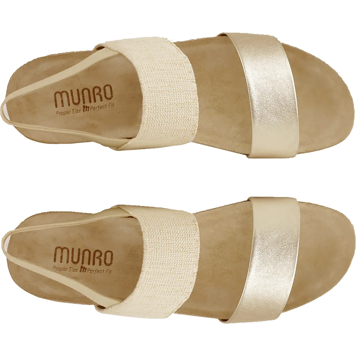 Munro Pisces Women's Wedge Sandals Gold/Oro Lux Leather - Image 2