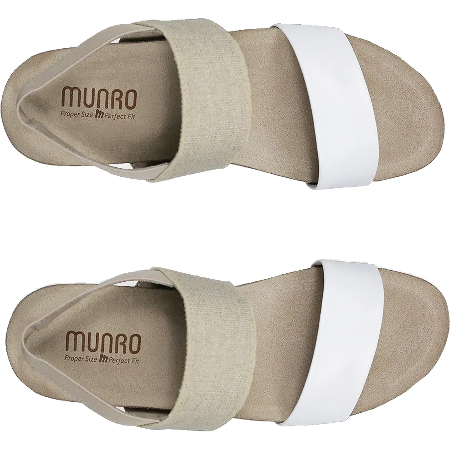 Munro Pisces Women's Wedge Sandals White/Natural Leather - Image 2