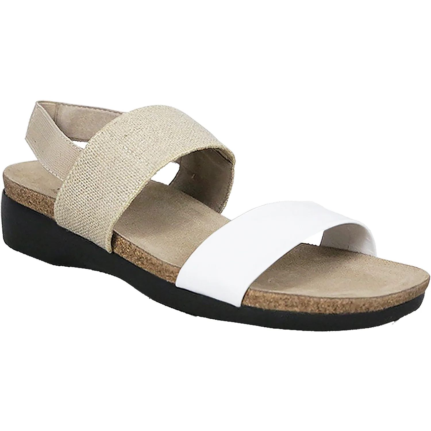 Munro Pisces Women's Wedge Sandals White/Natural Leather - Image 3