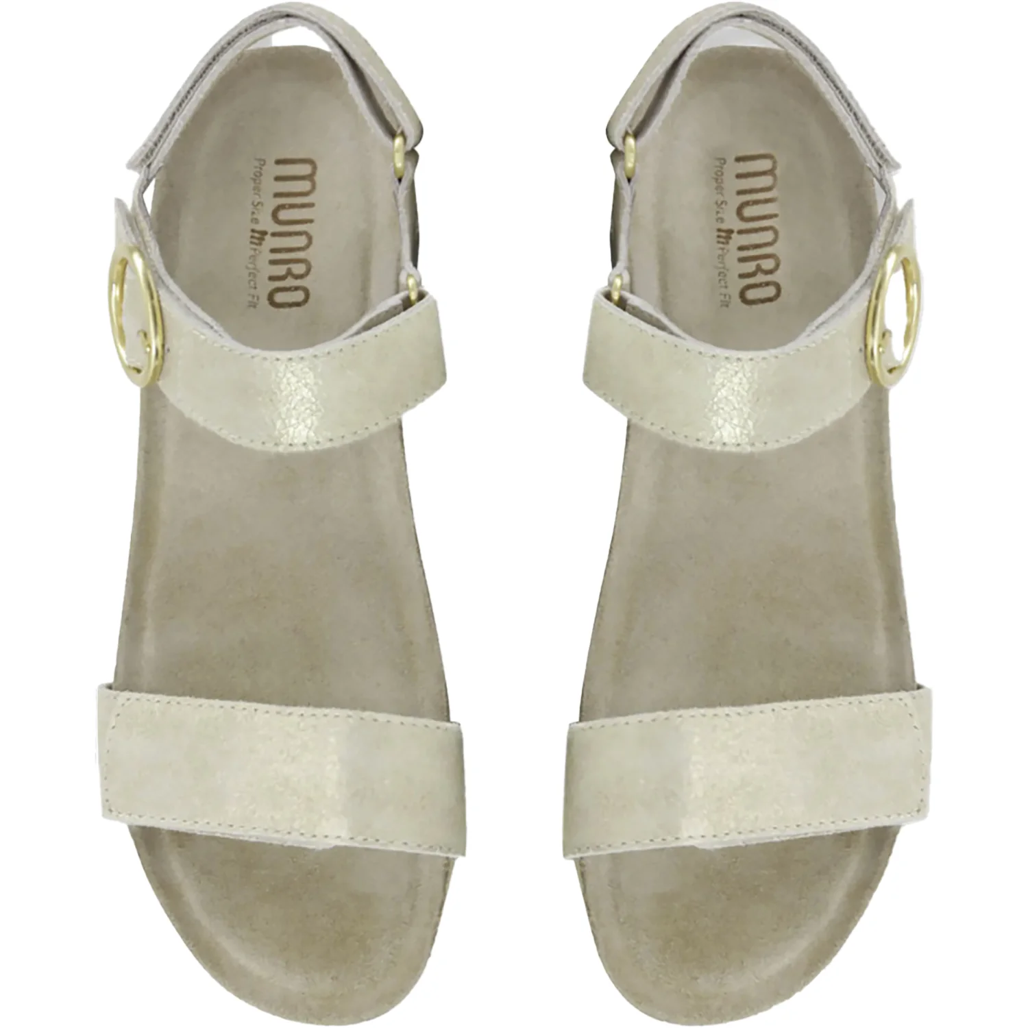 Munro Sintra Women's Wedge Sandals Gold/Tan Combo Leather - Image 2