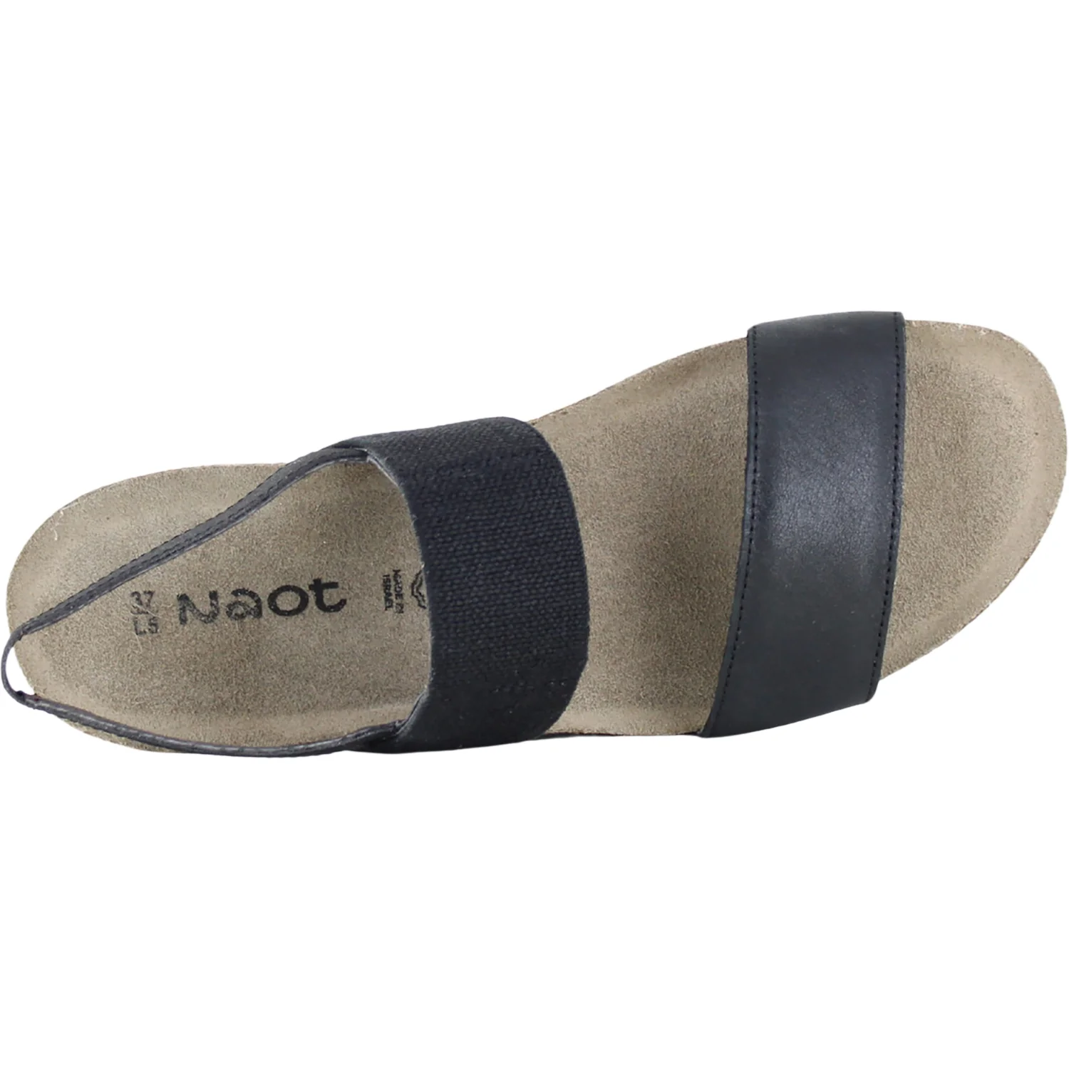 Naot Amy Women's Sandals Shiny Black Leather/Black Elastic - Image 2