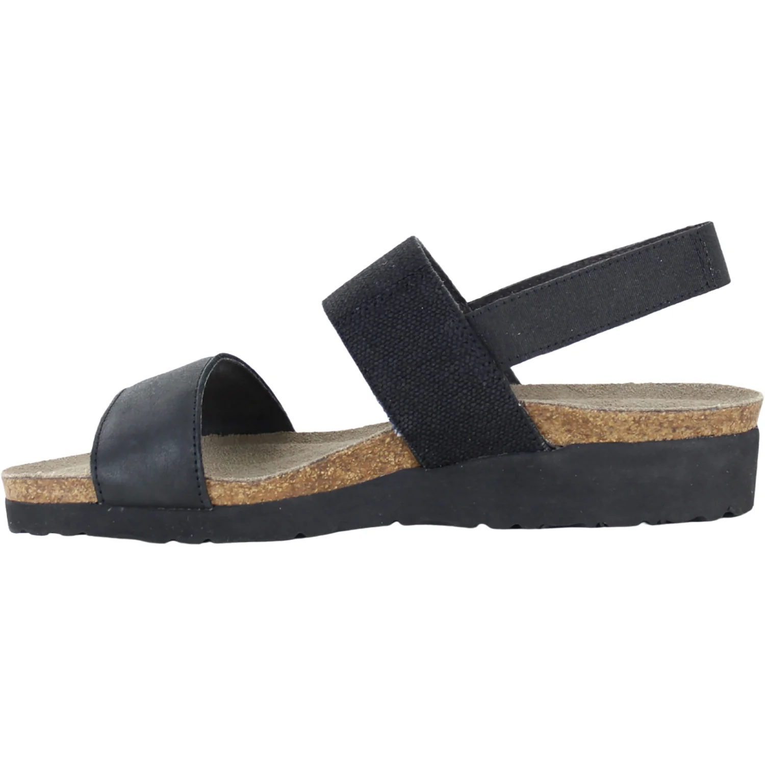 Naot Amy Women's Sandals Shiny Black Leather/Black Elastic - Image 3