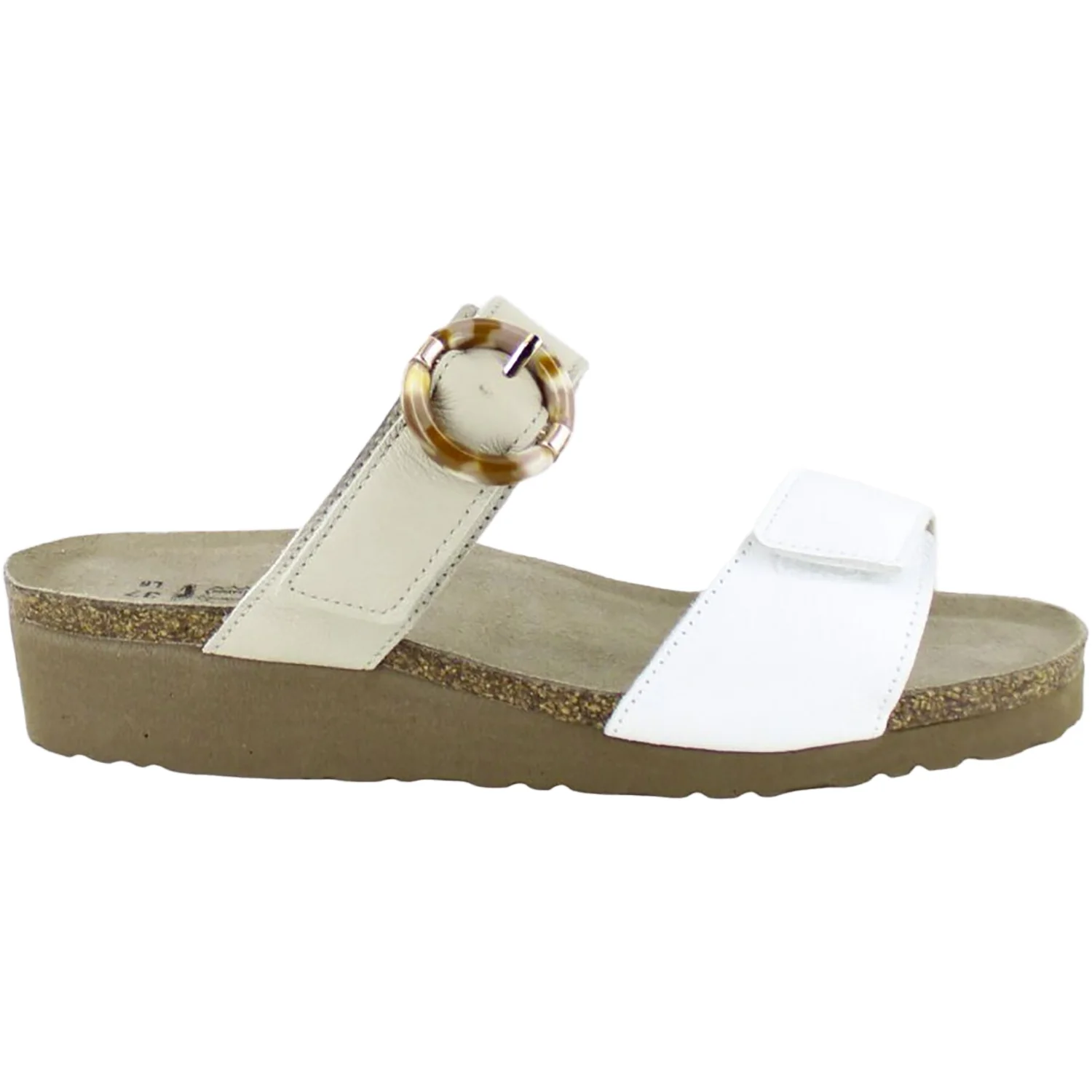 Naot Anabel Women's Slide Sandals Soft White Leather/Soft Ivory Leather