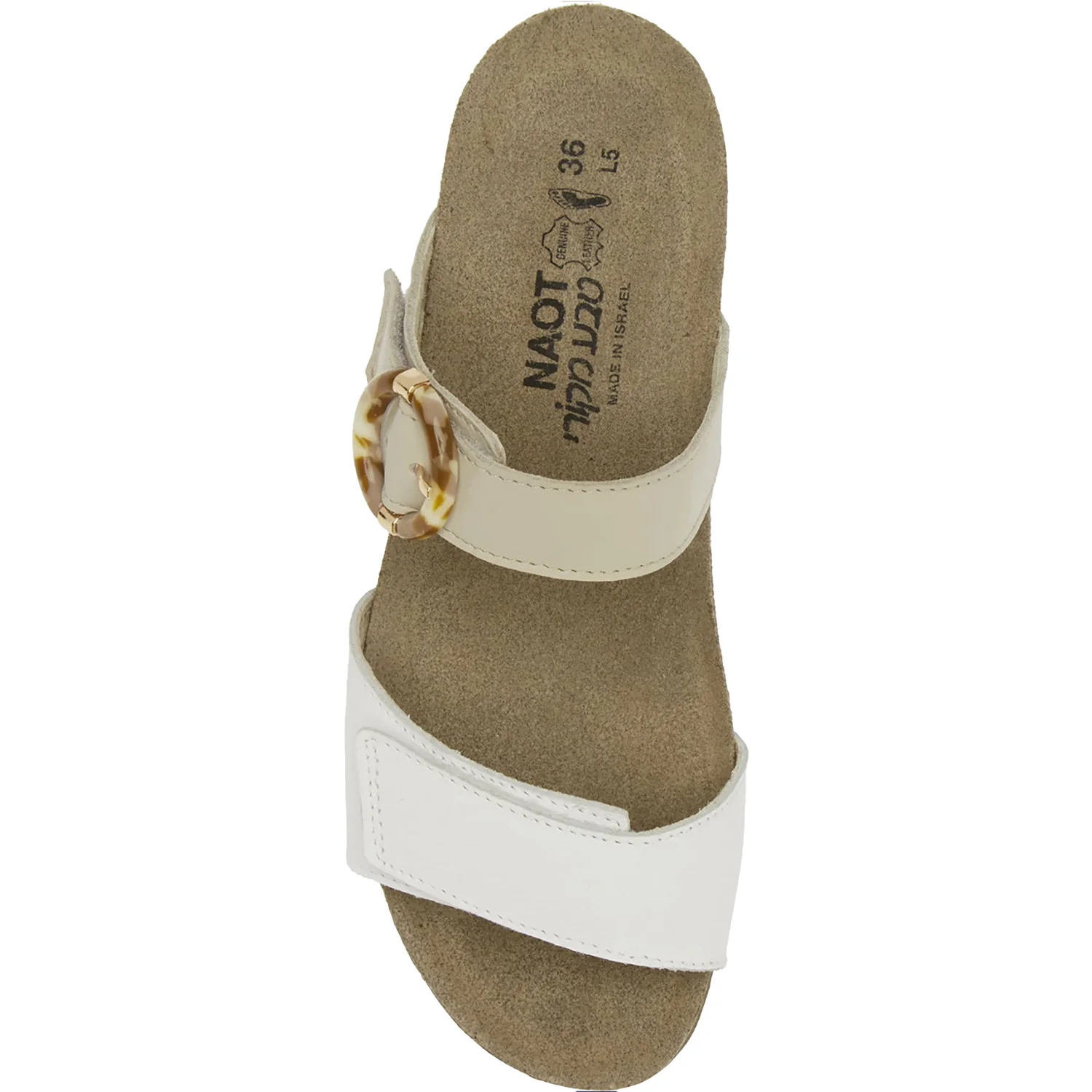 Naot Anabel Women's Slide Sandals Soft White Leather/Soft Ivory Leather - Image 2