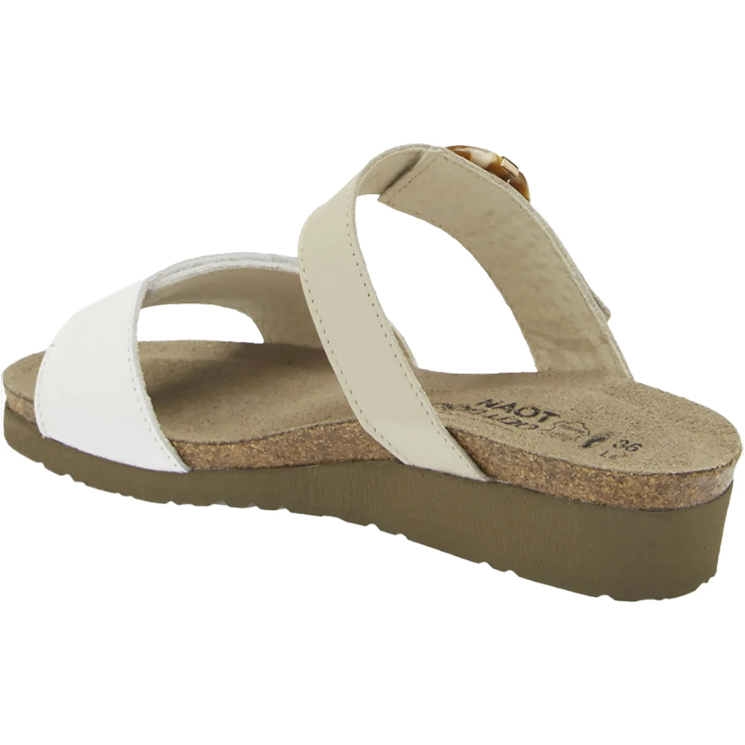 Naot Anabel Women's Slide Sandals Soft White Leather/Soft Ivory Leather - Image 3
