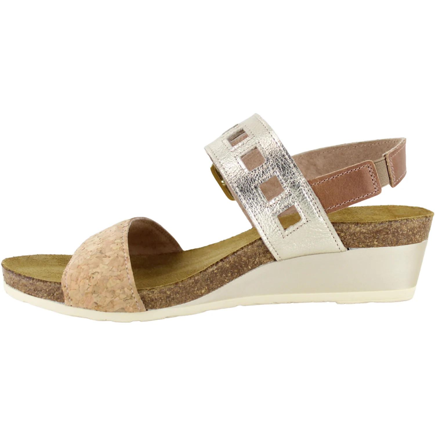 Naot Dynasty Women's Wedge Sandals Cork/Radiant Gold/Latte Leather - Image 3