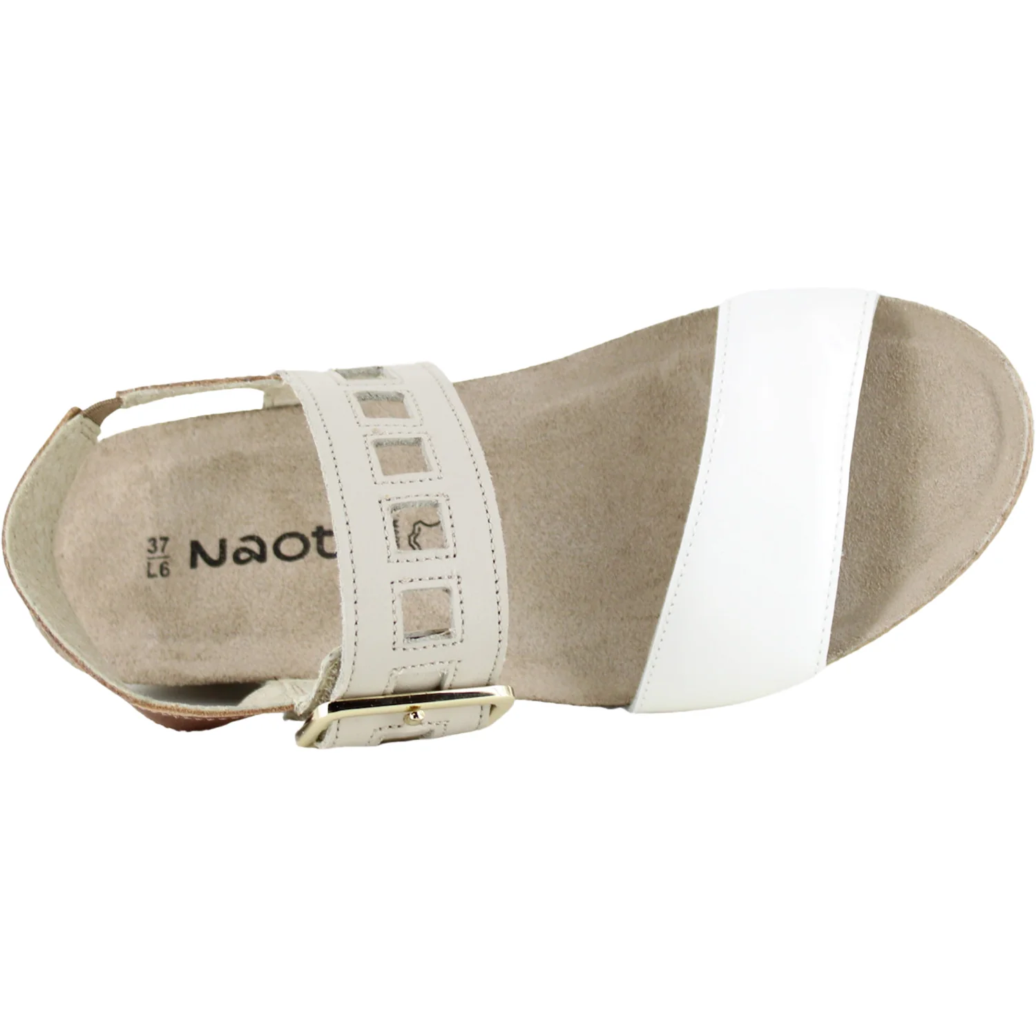 Naot Dynasty Women's Wedge Sandals Porcelain Pearl/Soft Ivory/Latte Leather - Image 2