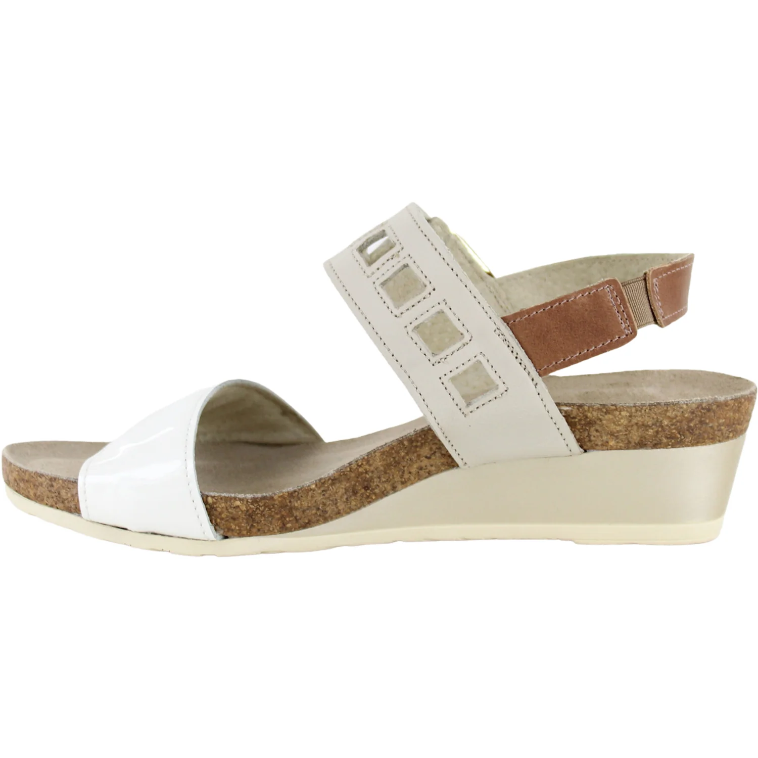 Naot Dynasty Women's Wedge Sandals Porcelain Pearl/Soft Ivory/Latte Leather - Image 3
