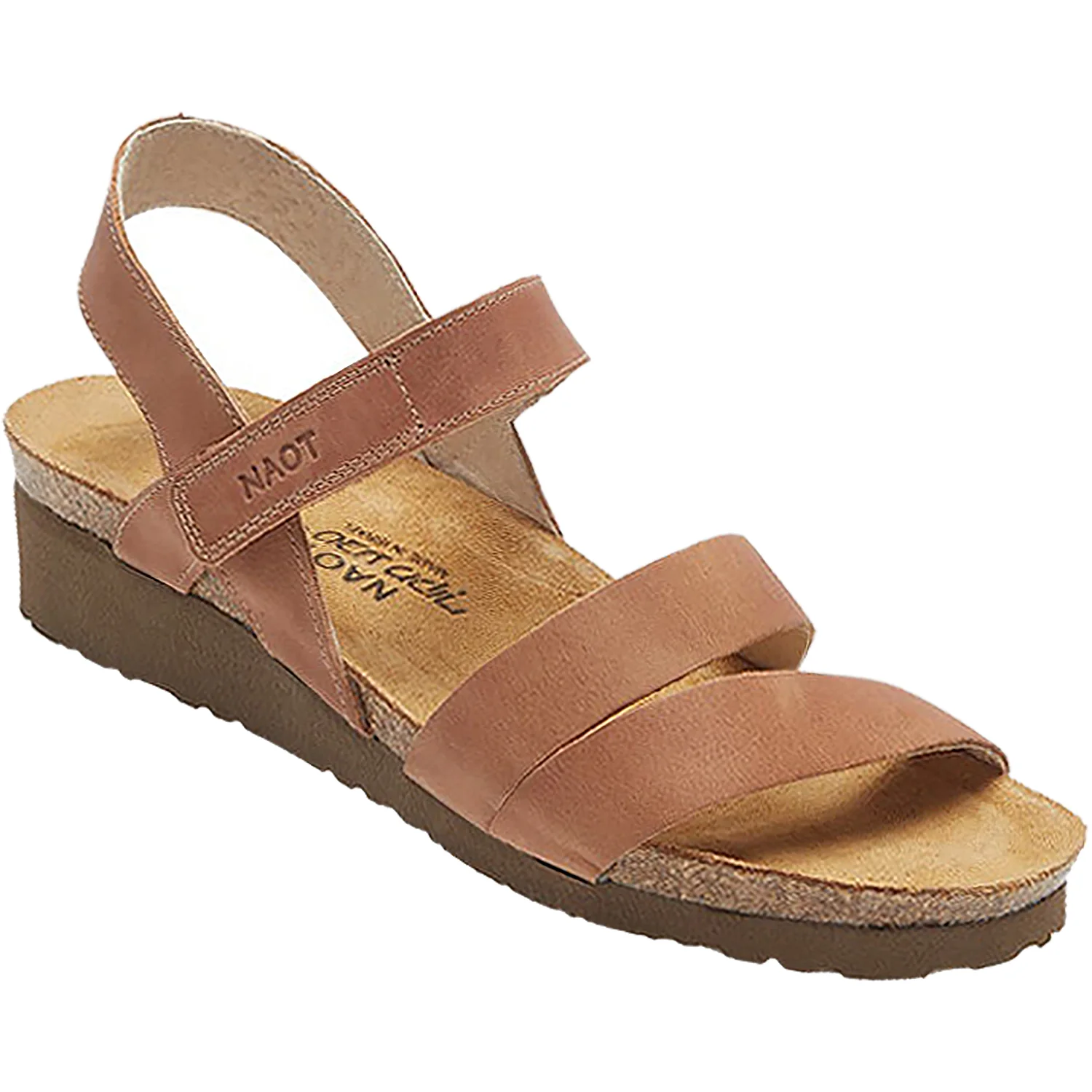 Naot Kayla Women's Wedge Heel Sandals Latte Brown Leather - Image 3