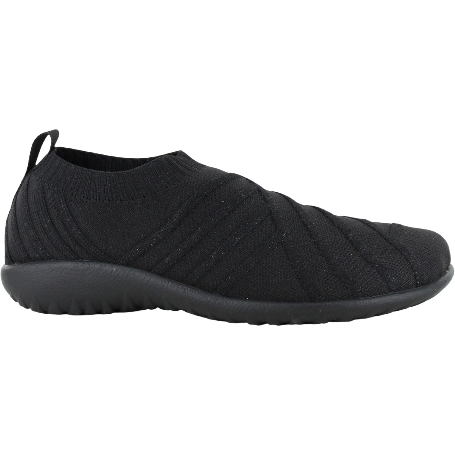 Naot Okahu Women's Slip Ons Black Silver Sparkle Knit