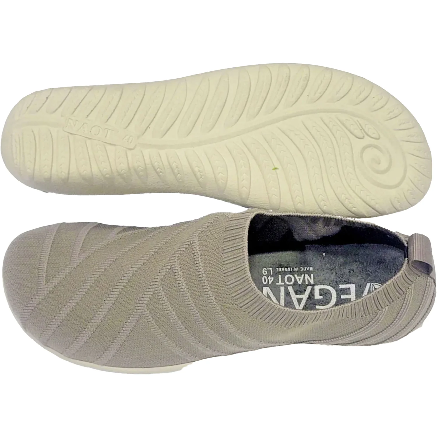 Naot Okahu Women's Slip On Shoes Women's Naot Okahu Taupe Knit Fabric - Image 4