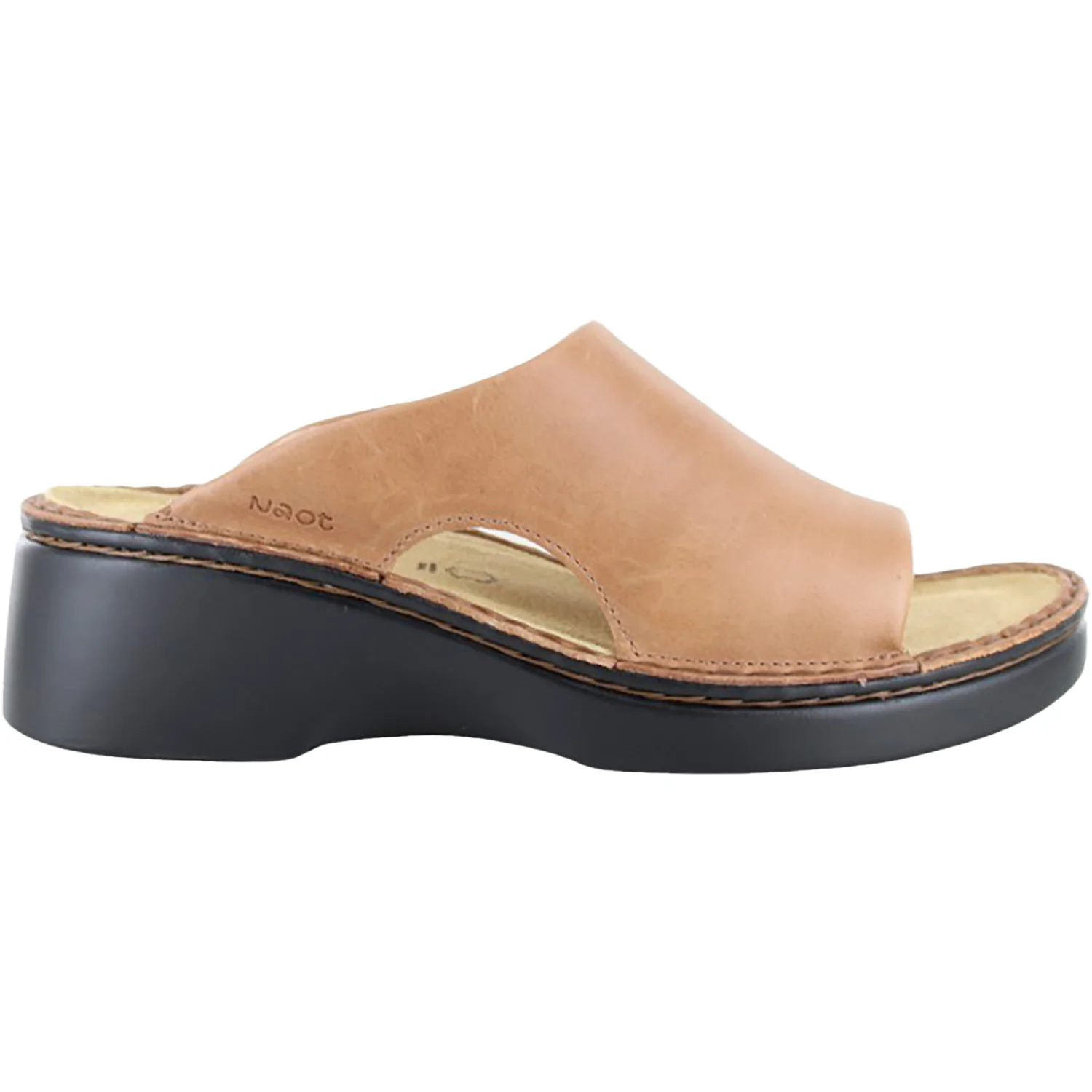 Naot Rome Women's Slide Sandals Latte Brown Leather
