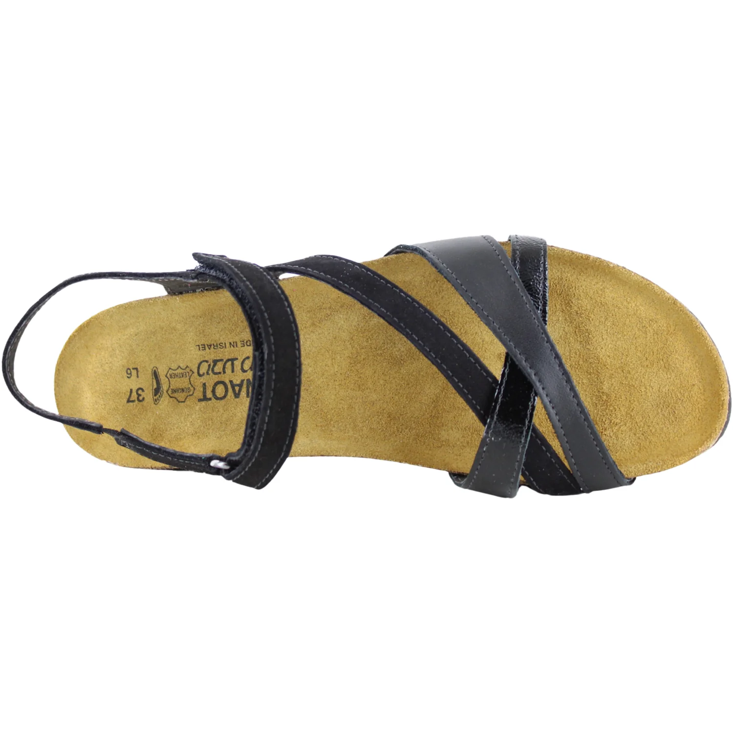Naot Sophia Women's Sandals Black Velvet/JetBlack/Black Crinkle Pat Leather - Image 2