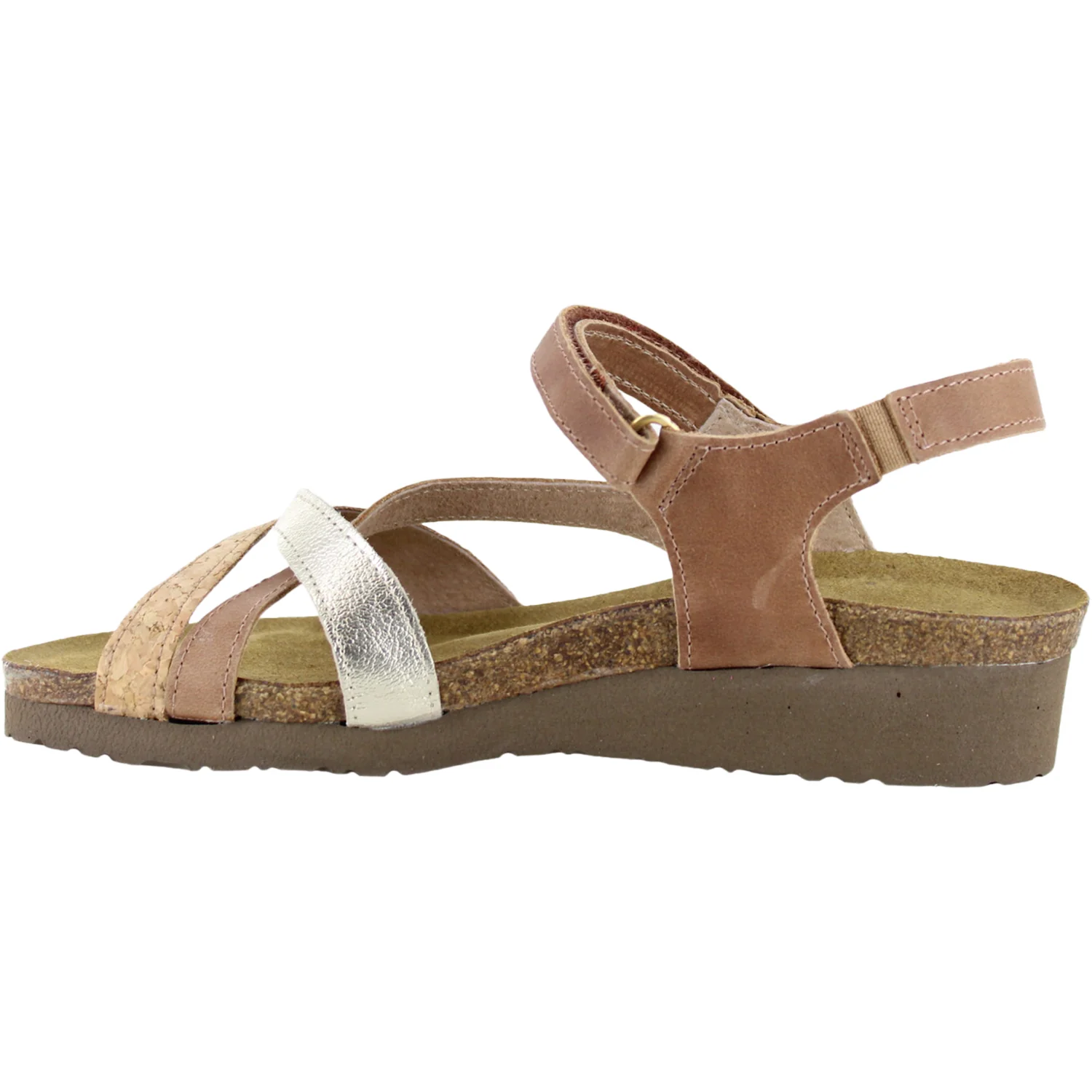 Naot Sophia Women's Sandals Latte Brown/Cork Lthr/Radiant Gold Leather - Image 3