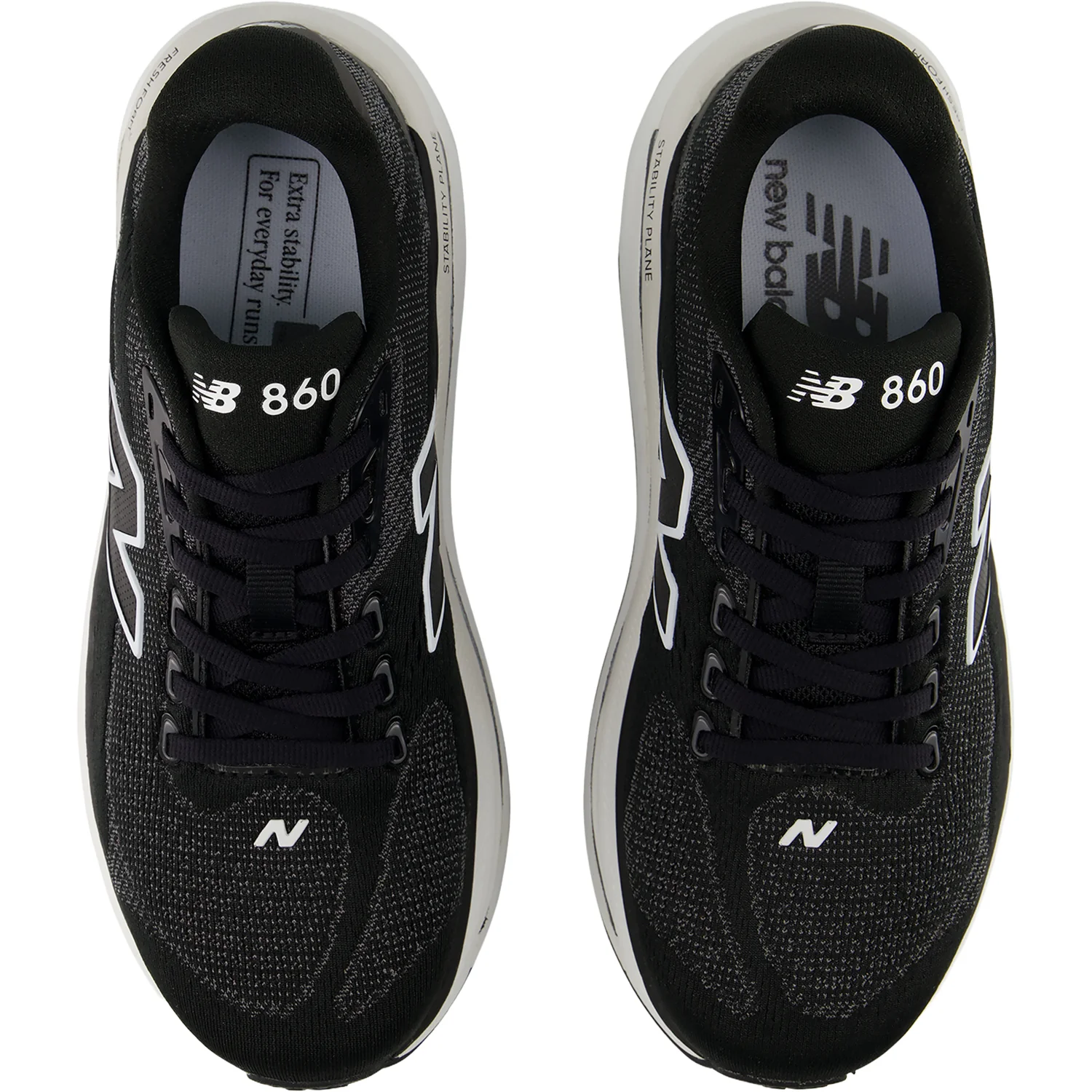 New Balance Fresh Foam X 860v15 (Stability Support) Women's Athletic Shoes Black/White - Image 2
