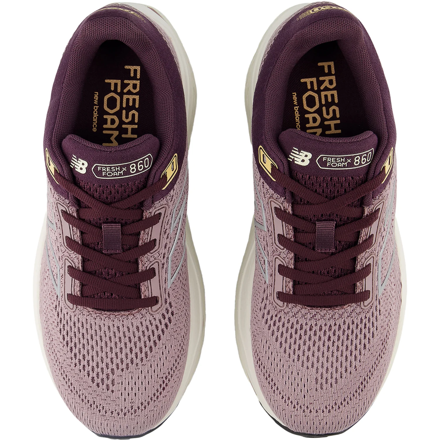 New Balance Fresh Foam X W860J14 (Stability Support) Women's Athletic Shoes Ice Wine/Plum Brown/Silver Metallic Mesh - Image 2
