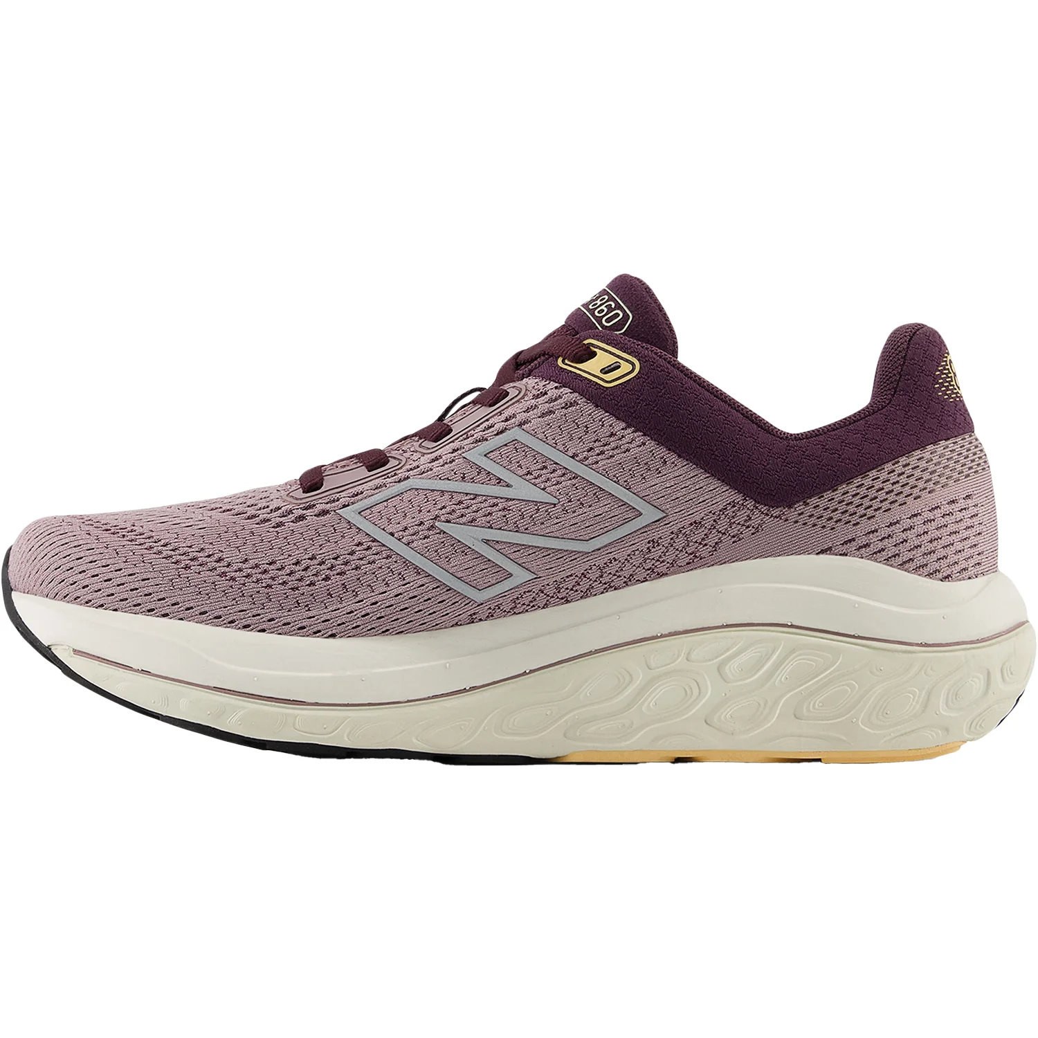 New Balance Fresh Foam X W860J14 (Stability Support) Women's Athletic Shoes Ice Wine/Plum Brown/Silver Metallic Mesh - Image 3