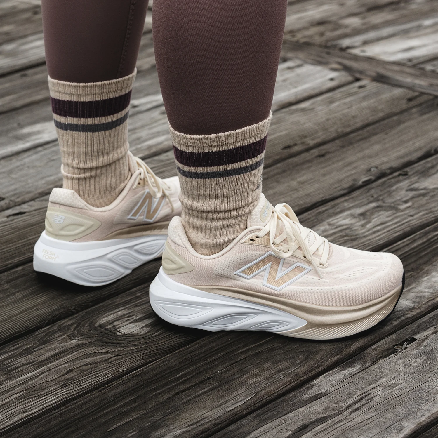 New Balance WMORLB6 (Neutral Support) Women's Athletic Shoes Permafrost/Bisque/NB103 White - Image 7