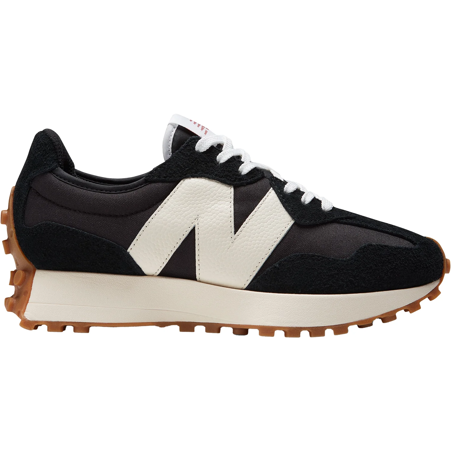New Balance WS327BL Women's Athletic Shoes Black/White Suede