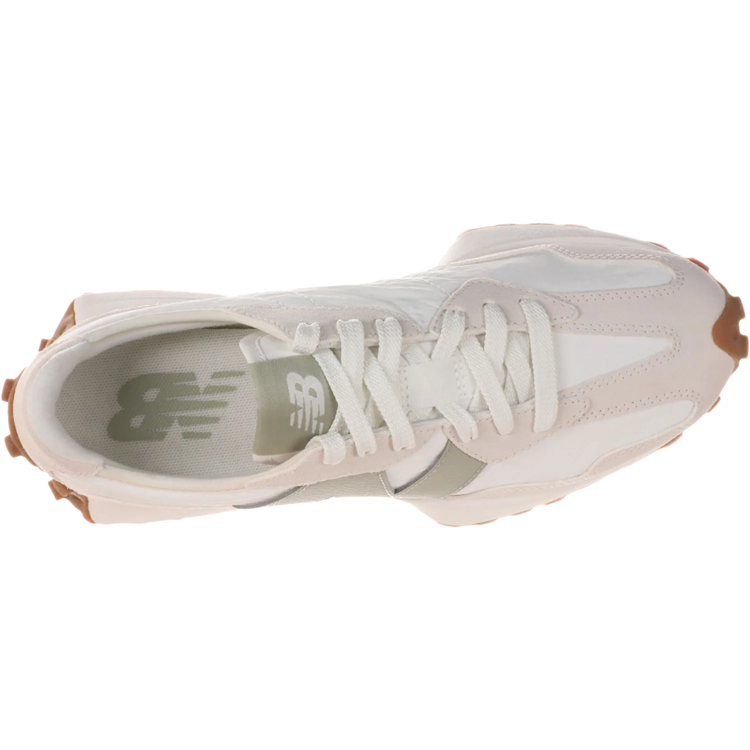 New Balance WS327FTB Women's Athletic Shoes Linen/Sea Salt/Olivine Suede - Image 2