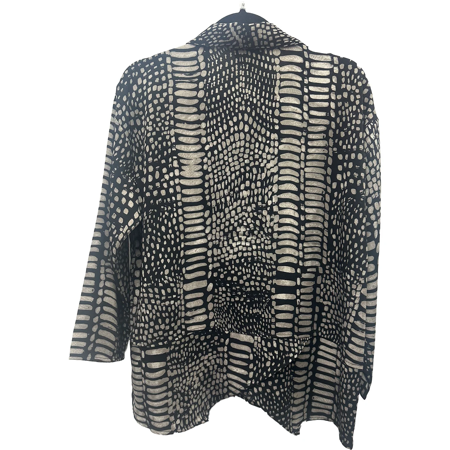 Olivia By Habitat Crepe Georgette Overlay Tunic Women's Tops Long Sleeve Black Stepping Stone - Image 2