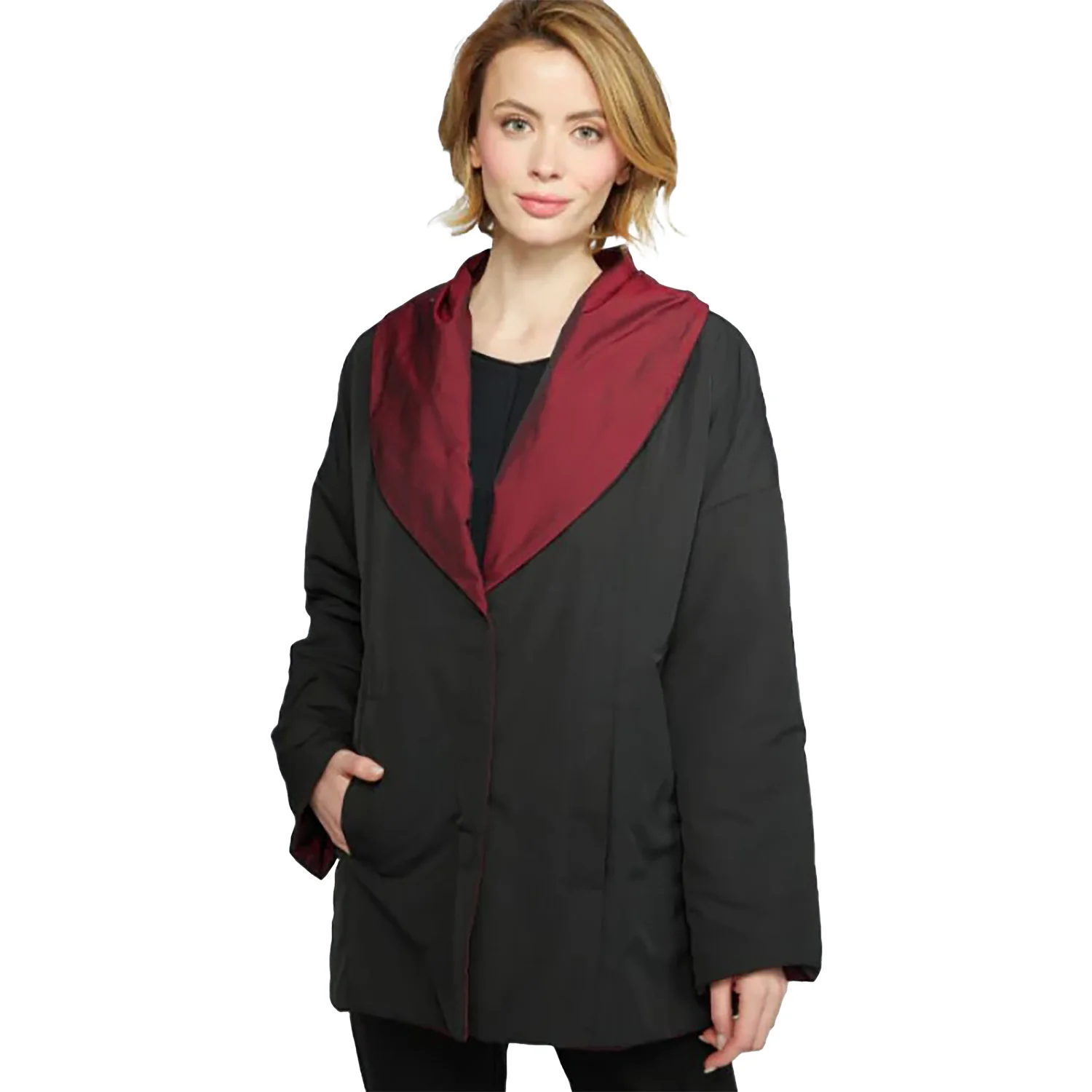 Olivia by Habitat Two Tone Taffeta Metropolitan Jacket Women's Outerwear Chili/Black