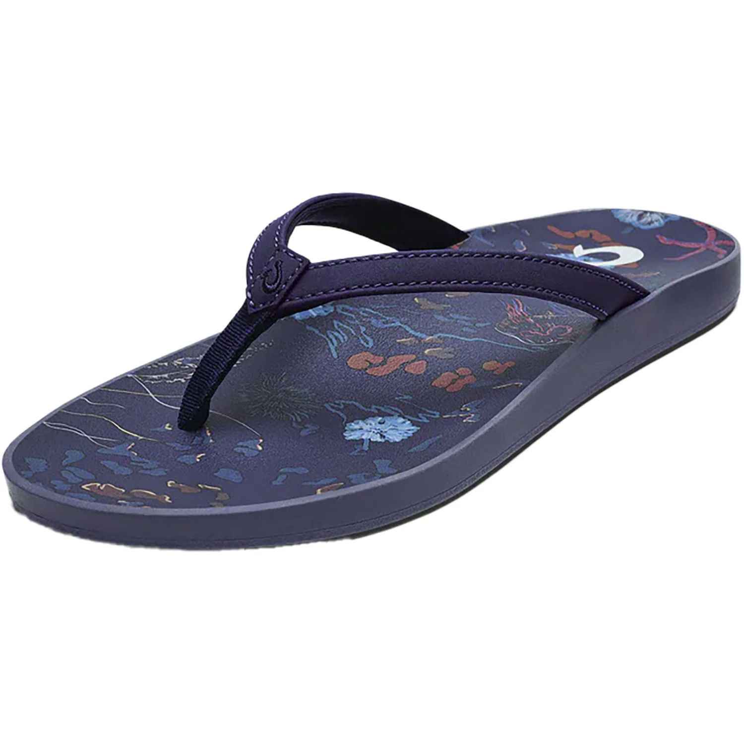 OluKai Puawe Women's Thong Beach Sandals Midnight Navy/Barrier Reef Synthetic - Image 3