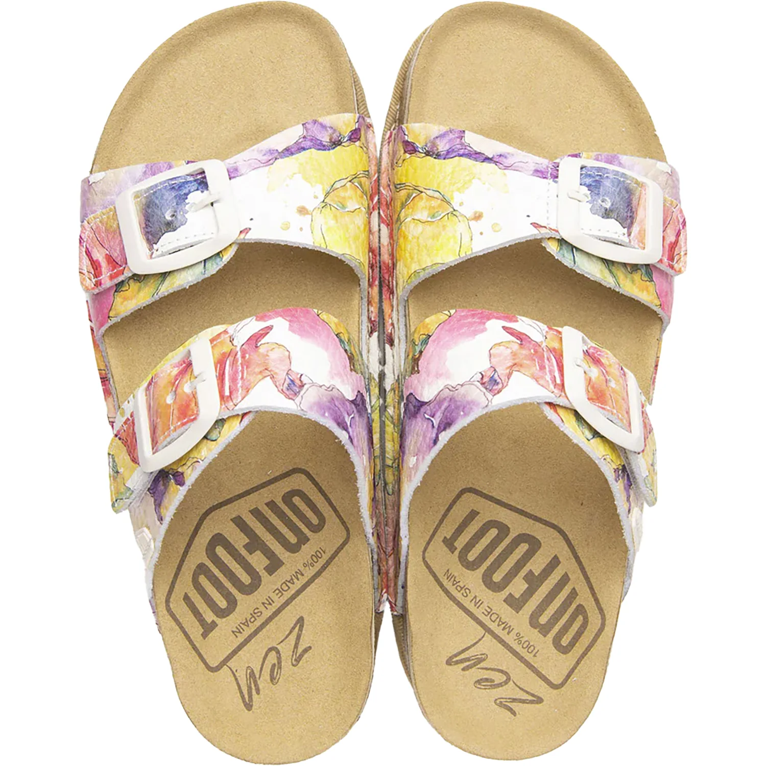 On Foot 1110 Aurora Women's Wedge Sandals Flowers Leather - Image 2