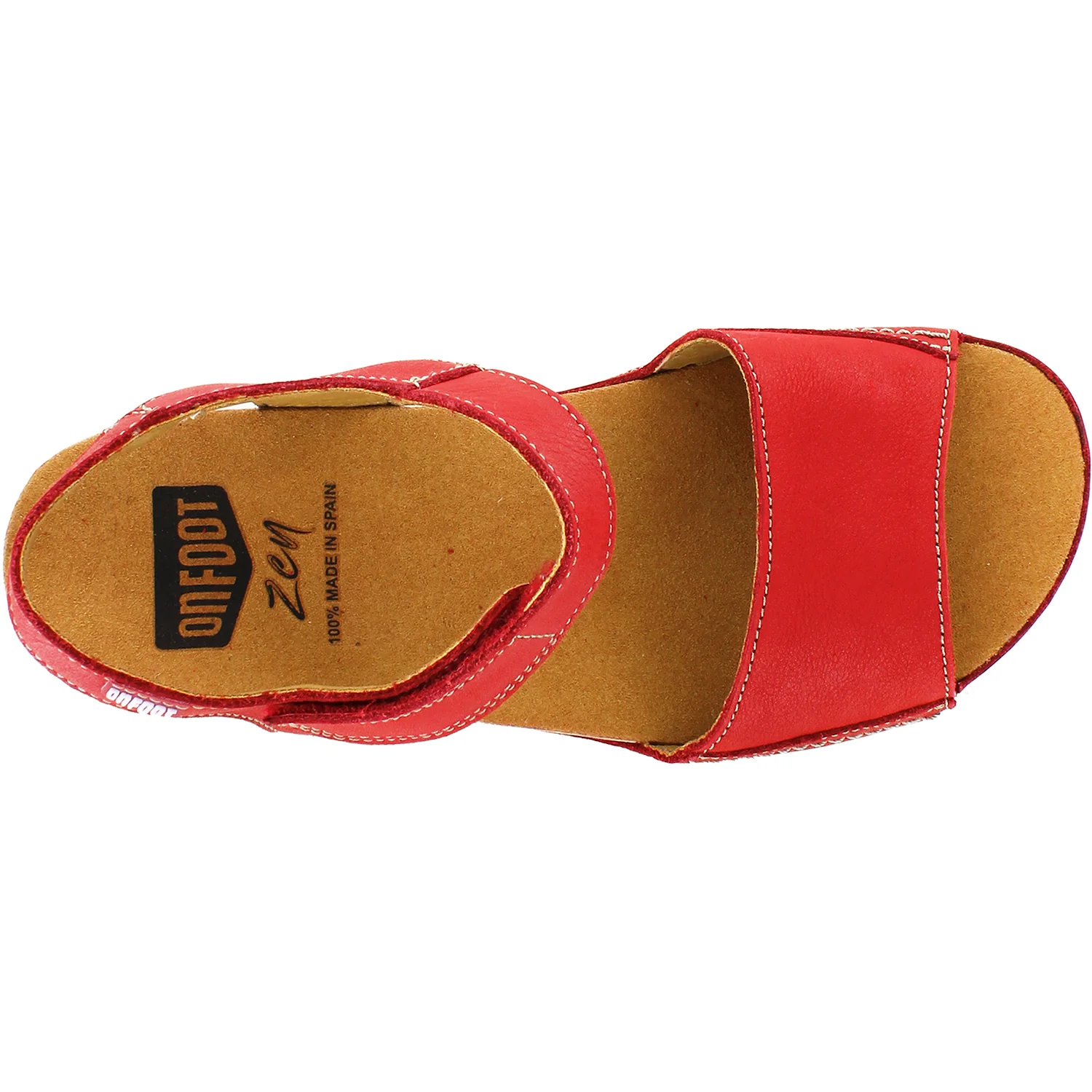 On Foot Cynara 203 Tucson Women's Platform Sandals Red Leather - Image 2