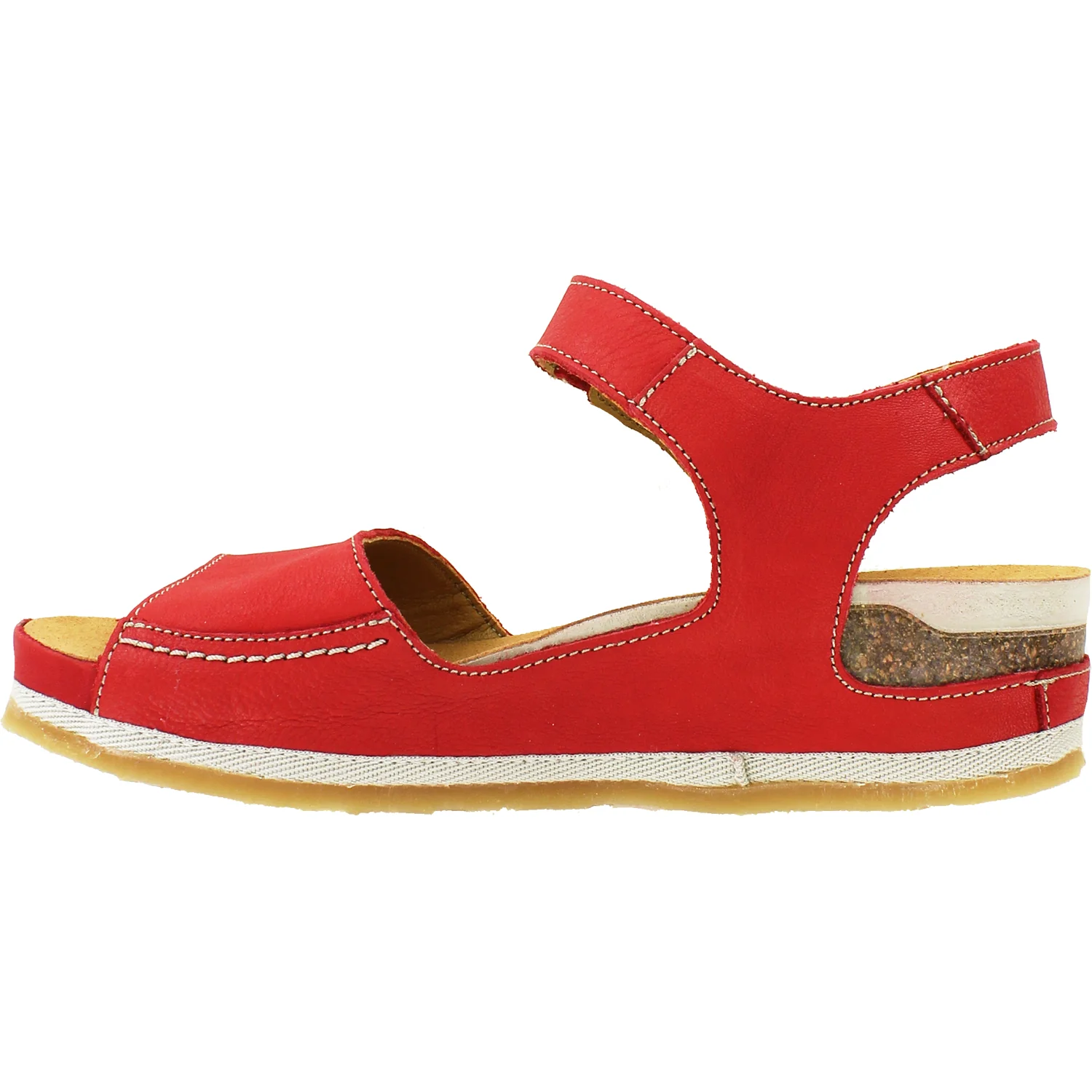On Foot Cynara 203 Tucson Women's Platform Sandals Red Leather - Image 3