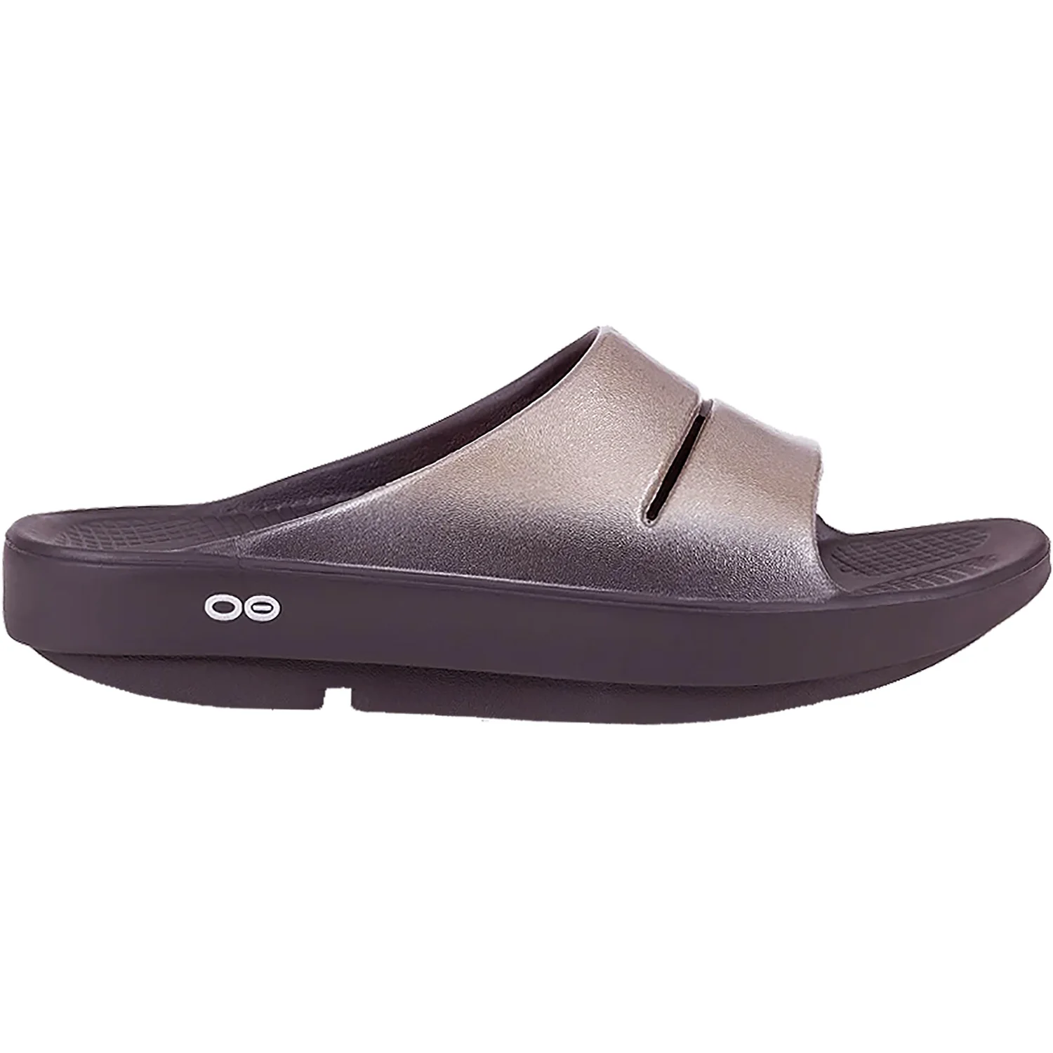 OOFOS OOahah Luxe Women's Recovery Slide Sandals Latte Synthetic