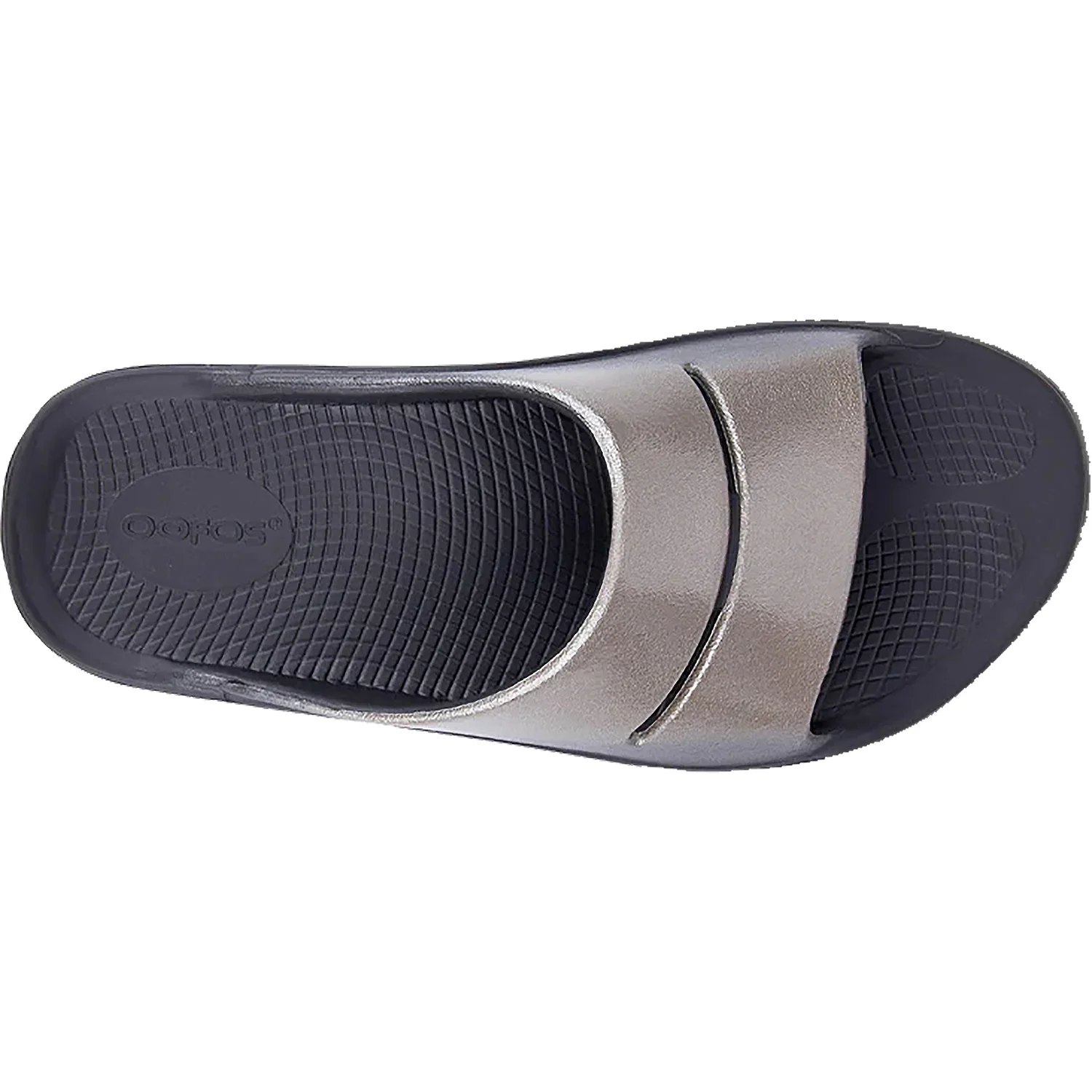 OOFOS OOahah Luxe Women's Recovery Slide Sandals Latte Synthetic - Image 2