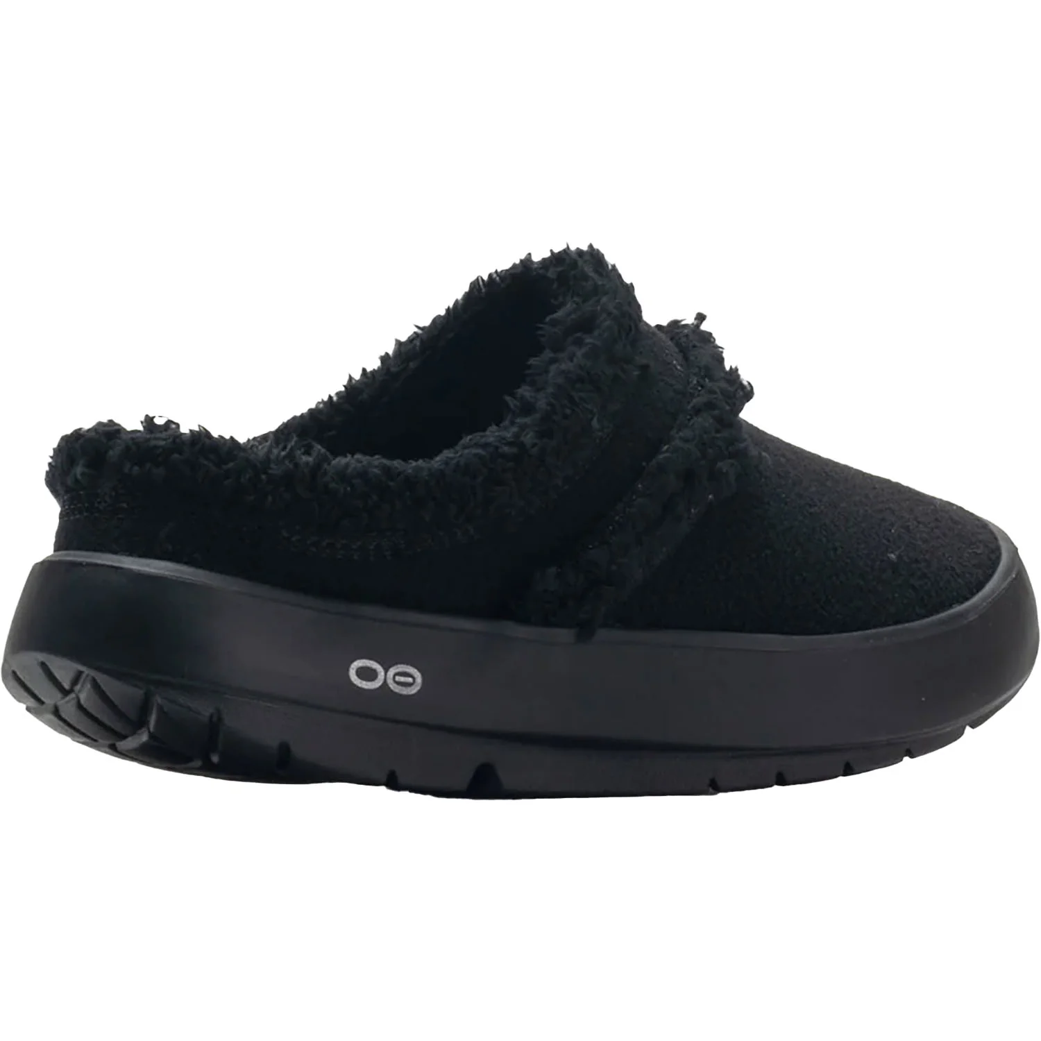 OOFOS OOcoozie Mule Women's Slippers Black Vegan Sherpa - Image 4
